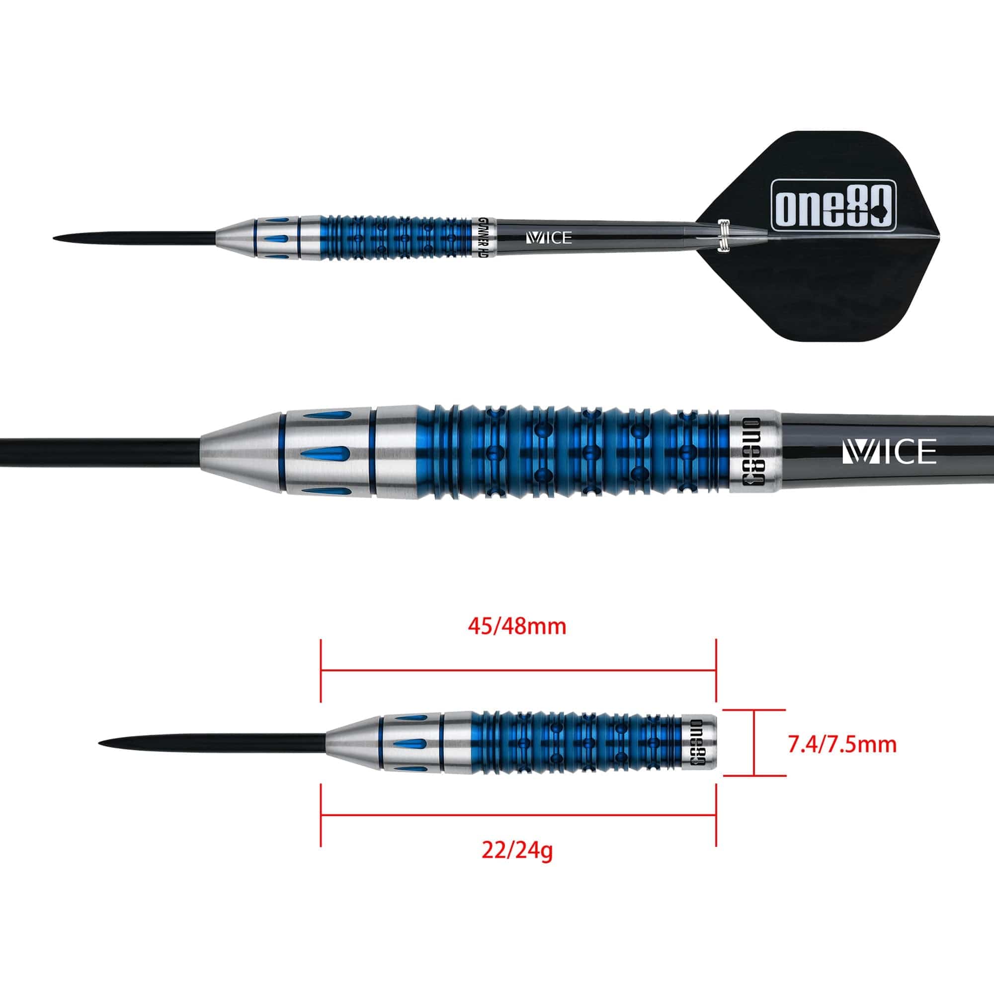 One80 Gunner Darts - Steel Tip - HD - Lourence Ilagan - Blue - Image 7