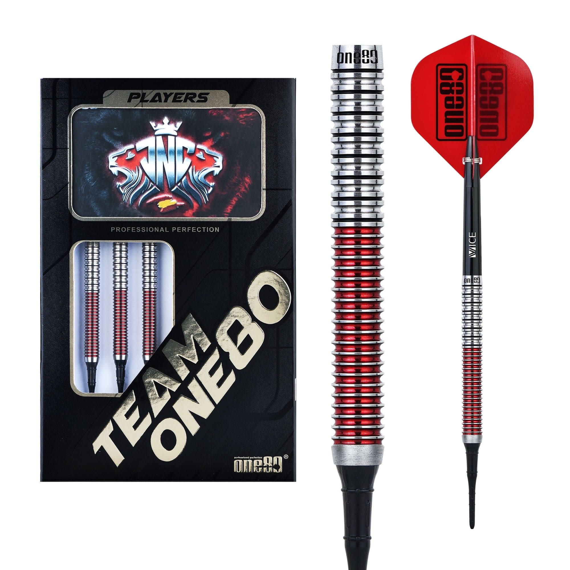 One80 Jaime Nuñez Cortes Darts - Soft Tip - JNC - Signature Darts - Electric Red - Image 3