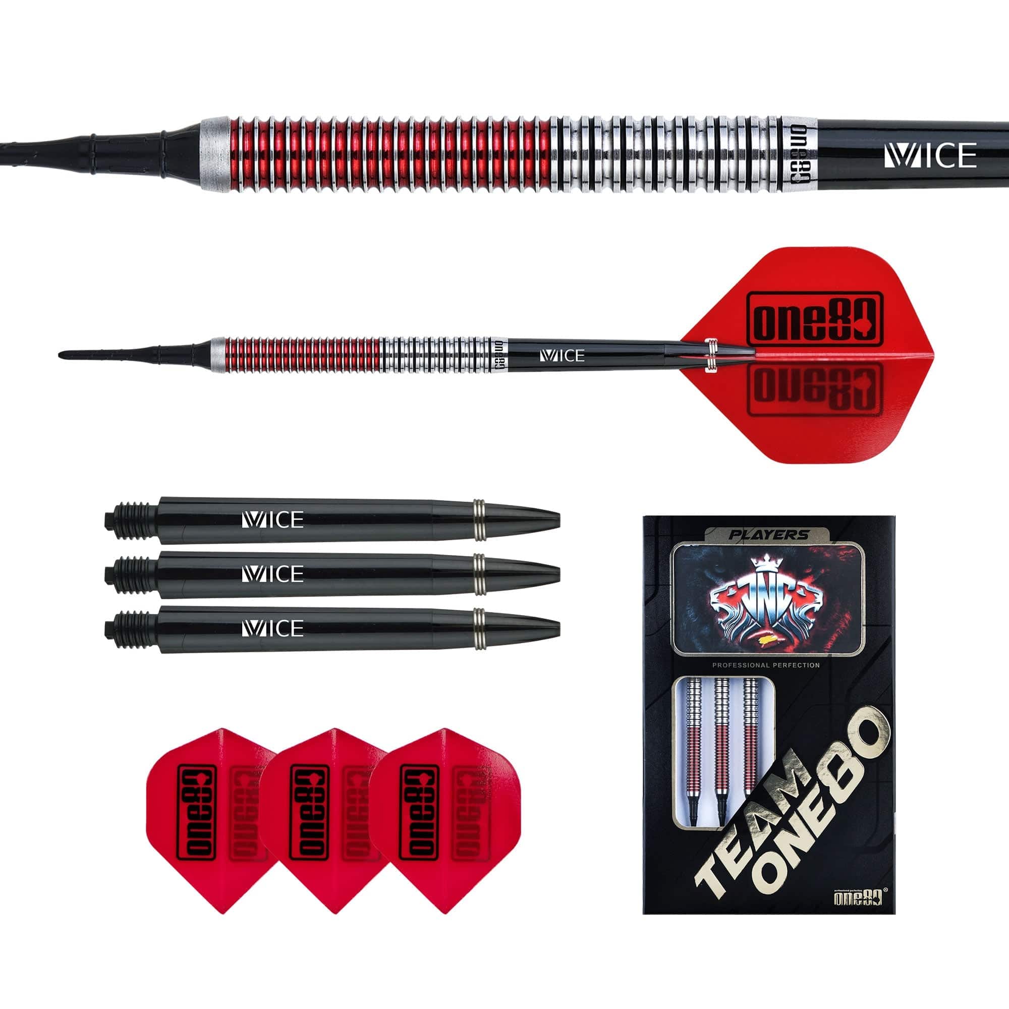 One80 Jaime Nuñez Cortes Darts - Soft Tip - JNC - Signature Darts - Electric Red - Image 5