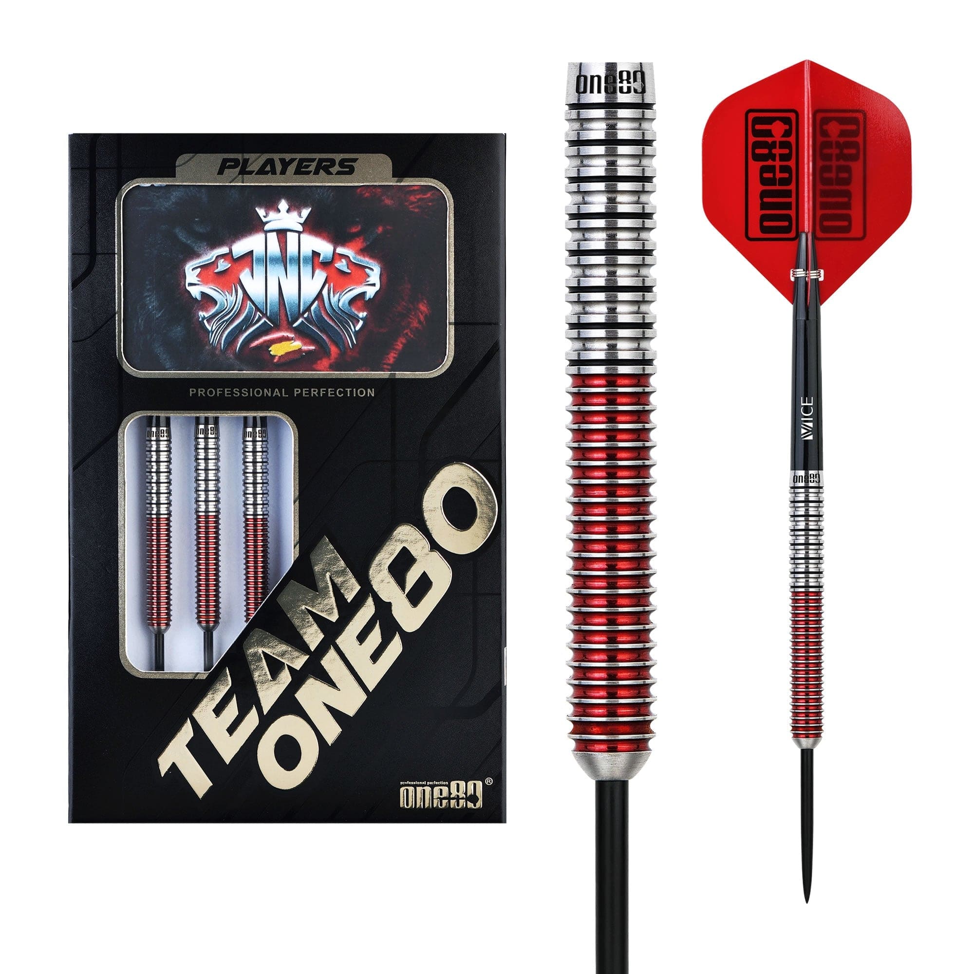 One80 Jaime Nuñez Cortes Darts - Steel Tip - JNC - Signature Darts - Electric Red - Image 3