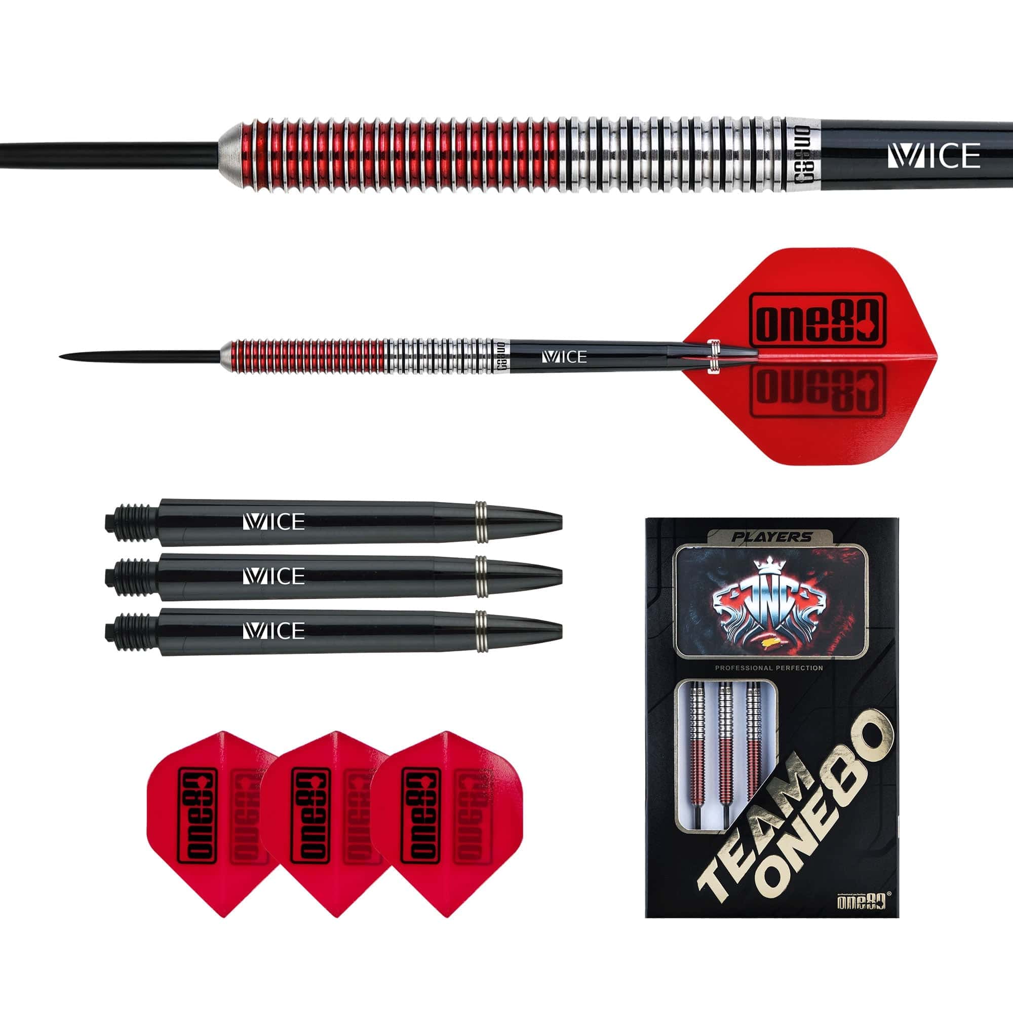 One80 Jaime Nuñez Cortes Darts - Steel Tip - JNC - Signature Darts - Electric Red - Image 4