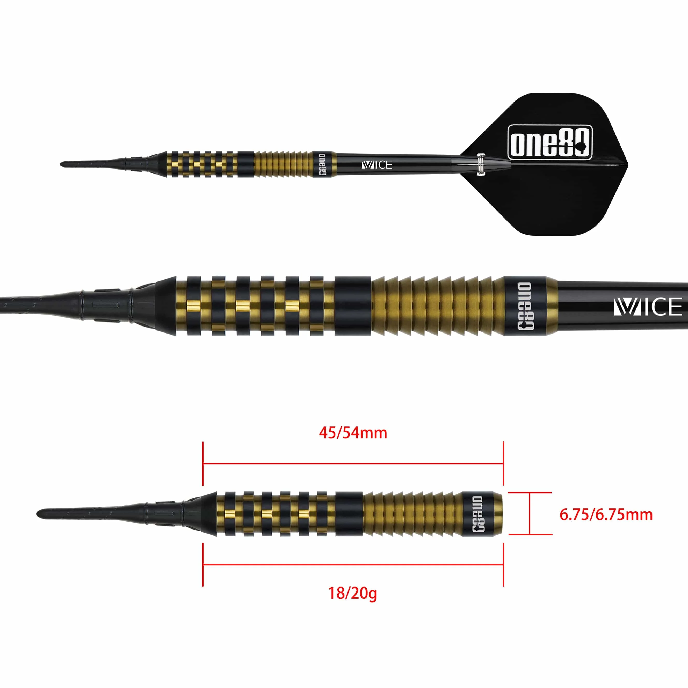 One80 Jeff Springer Darts - Soft Tip - 90% Tungsten - Image 2