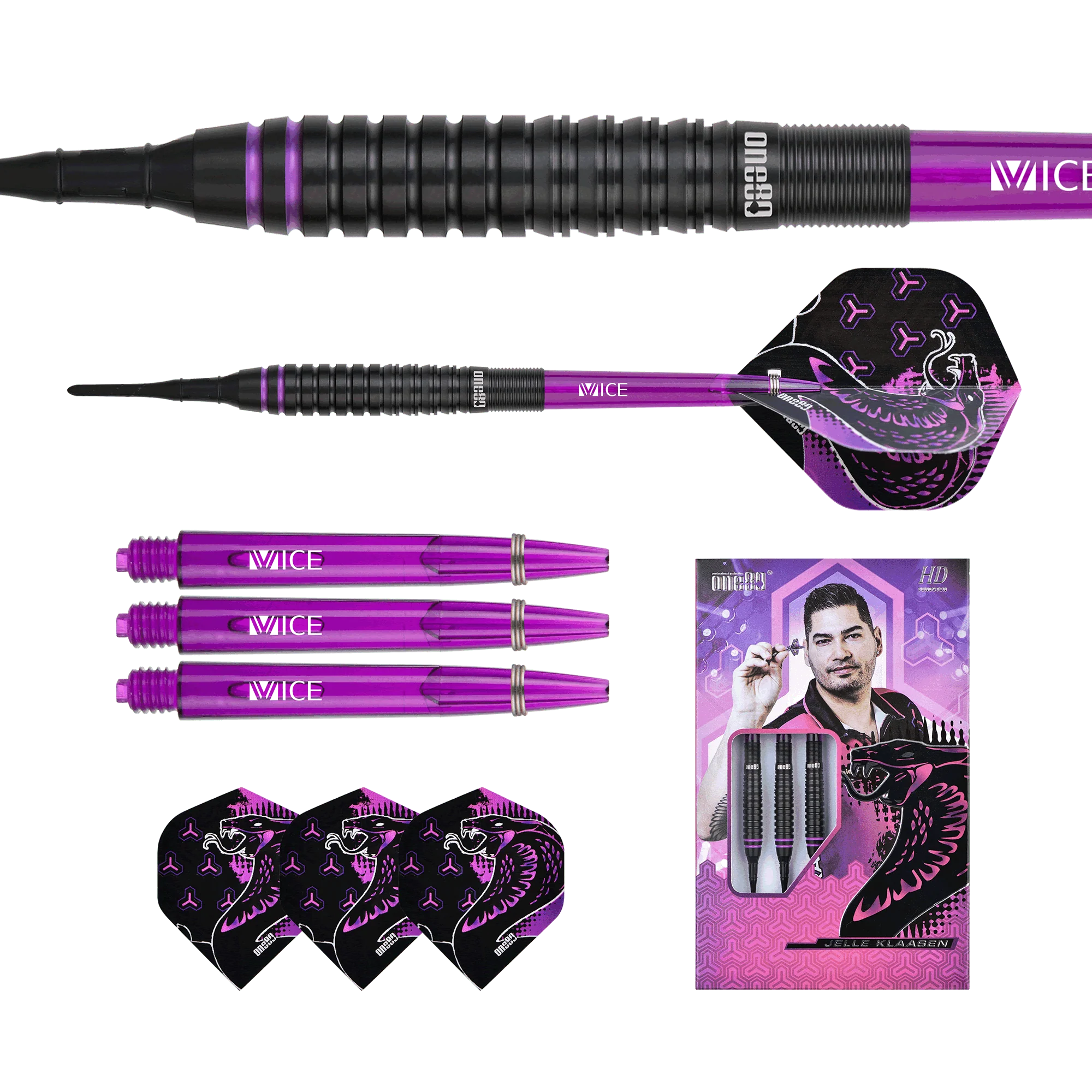 One80 Jelle Klaasen HD Darts - Soft Tip - The Cobra - Black - Image 4