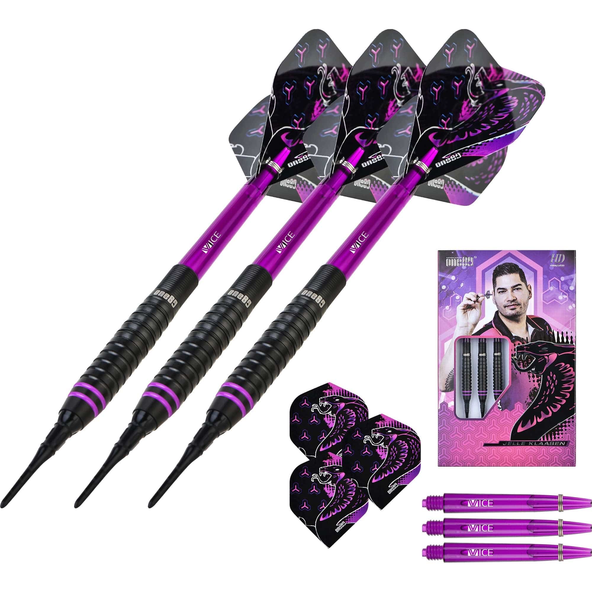 One80 Jelle Klaasen HD Darts - Soft Tip - The Cobra - Black - Image 6