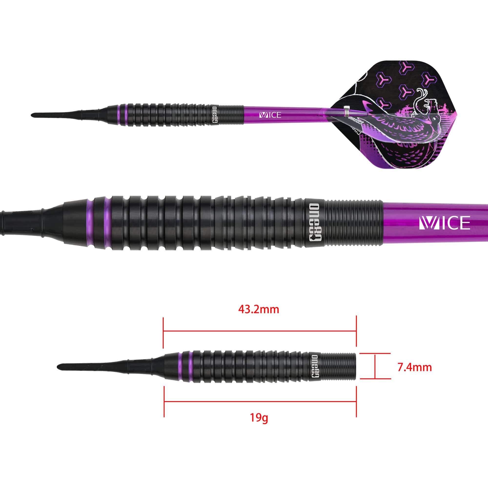 One80 Jelle Klaasen HD Darts - Soft Tip - The Cobra - Black - Image 7