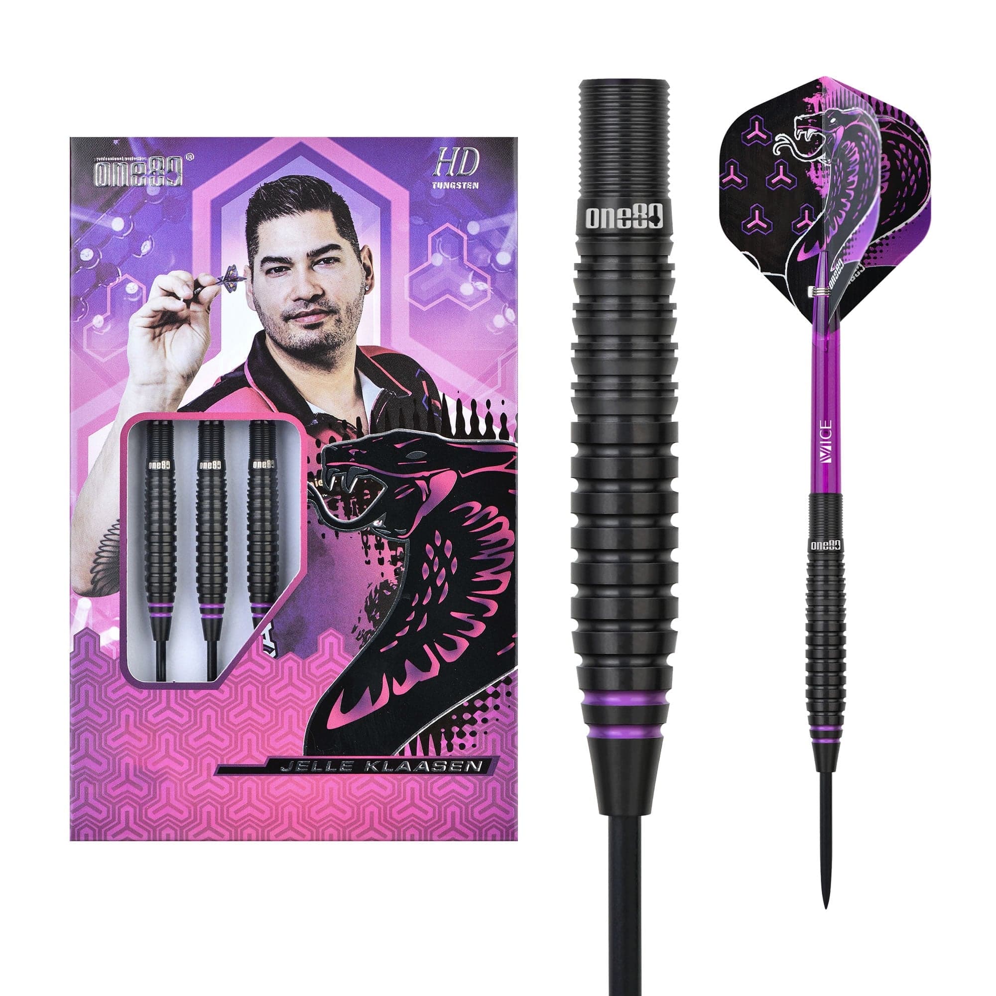 One80 Jelle Klaasen HD Darts - Steel Tip - The Cobra - Black - Image 3
