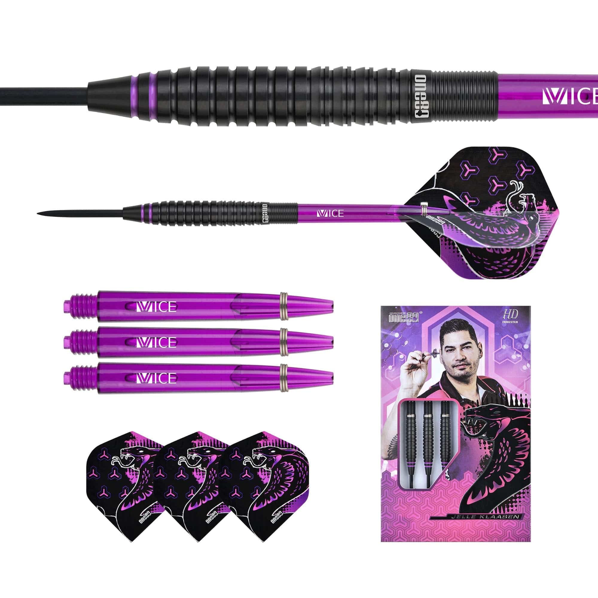 One80 Jelle Klaasen HD Darts - Steel Tip - The Cobra - Black - Image 4