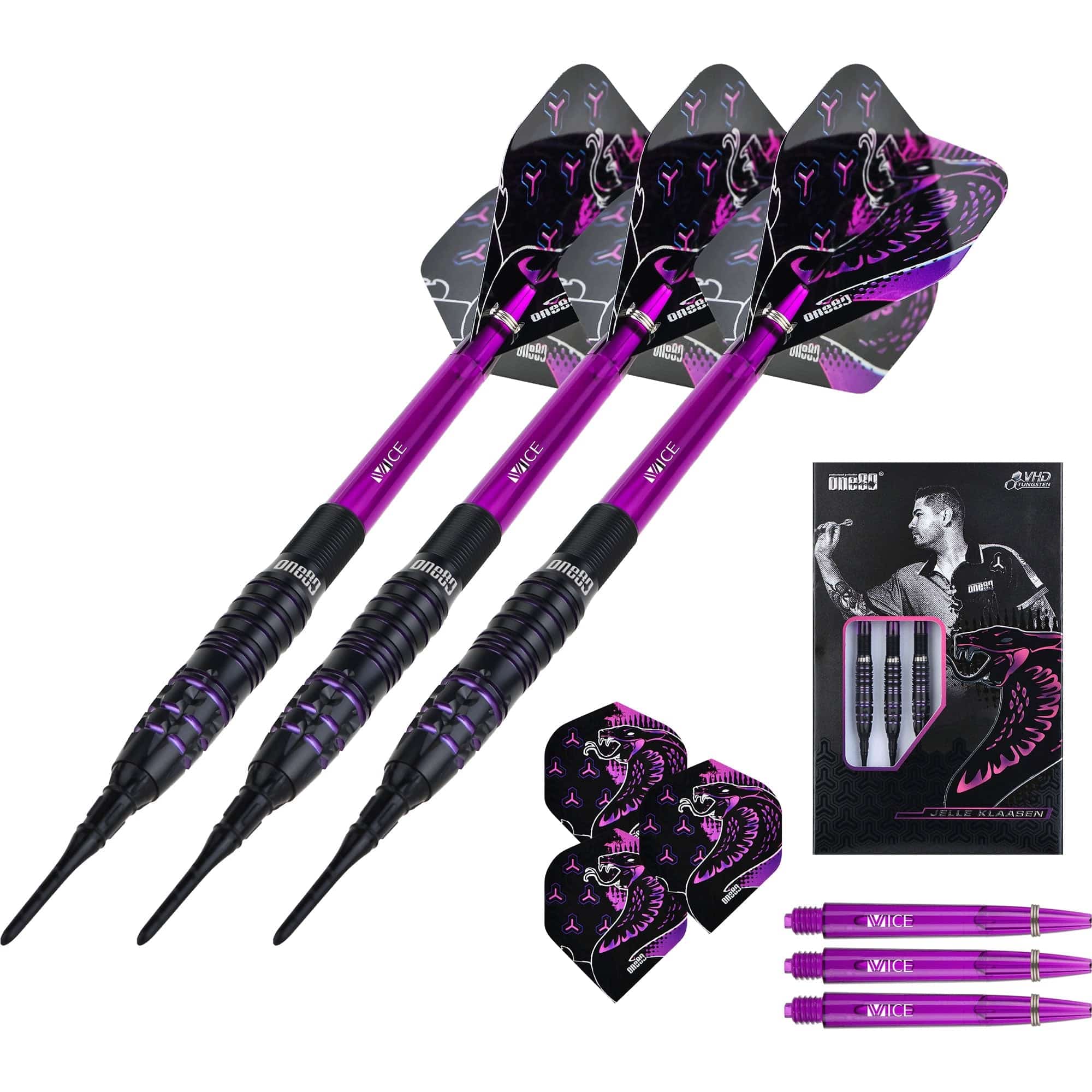 One80 Jelle Klaasen VHD Darts - Soft Tip - The Cobra - Black - Image 6