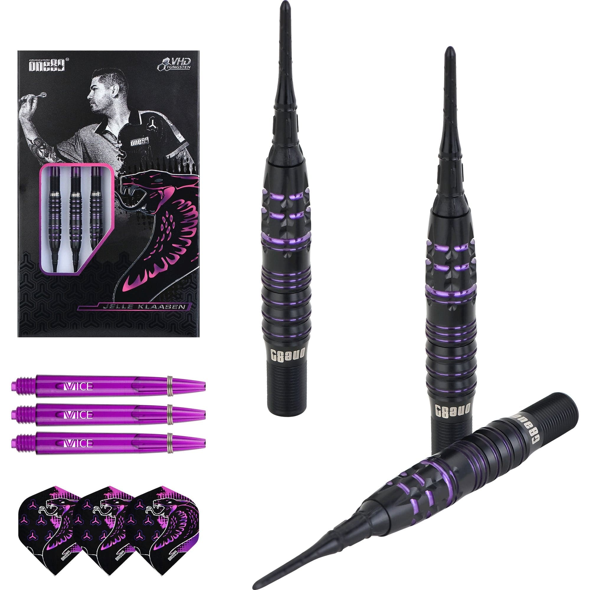 One80 Jelle Klaasen VHD Darts - Soft Tip - The Cobra - Black - Image 8