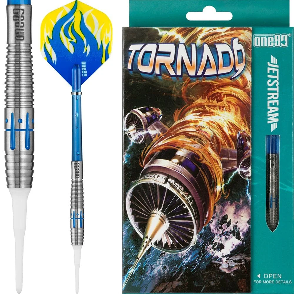 *One80 Jetstream Darts - Soft Tip Tungsten - Blue - Tornado