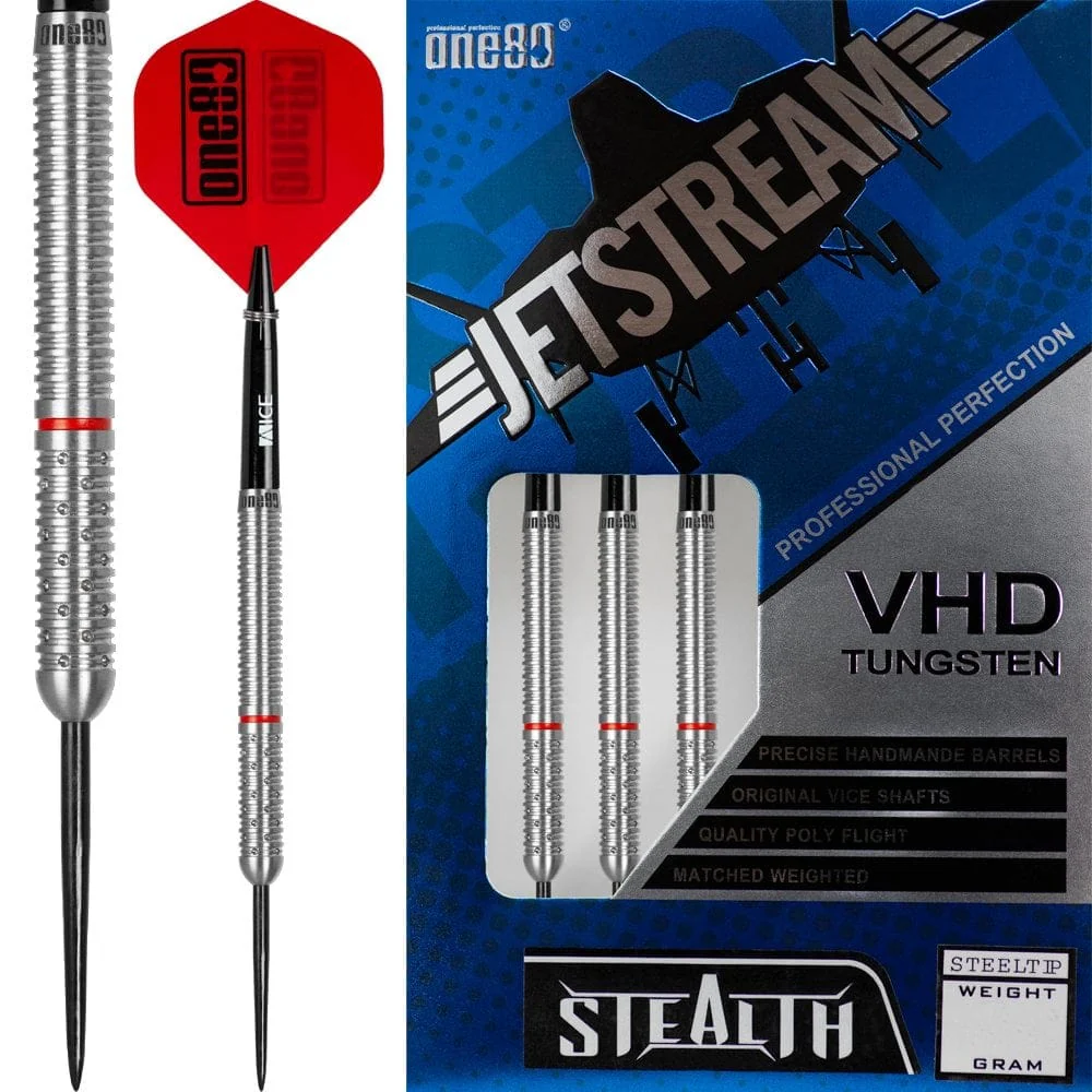One80 Jetstream Darts - Steel Tip Tungsten - Stealth