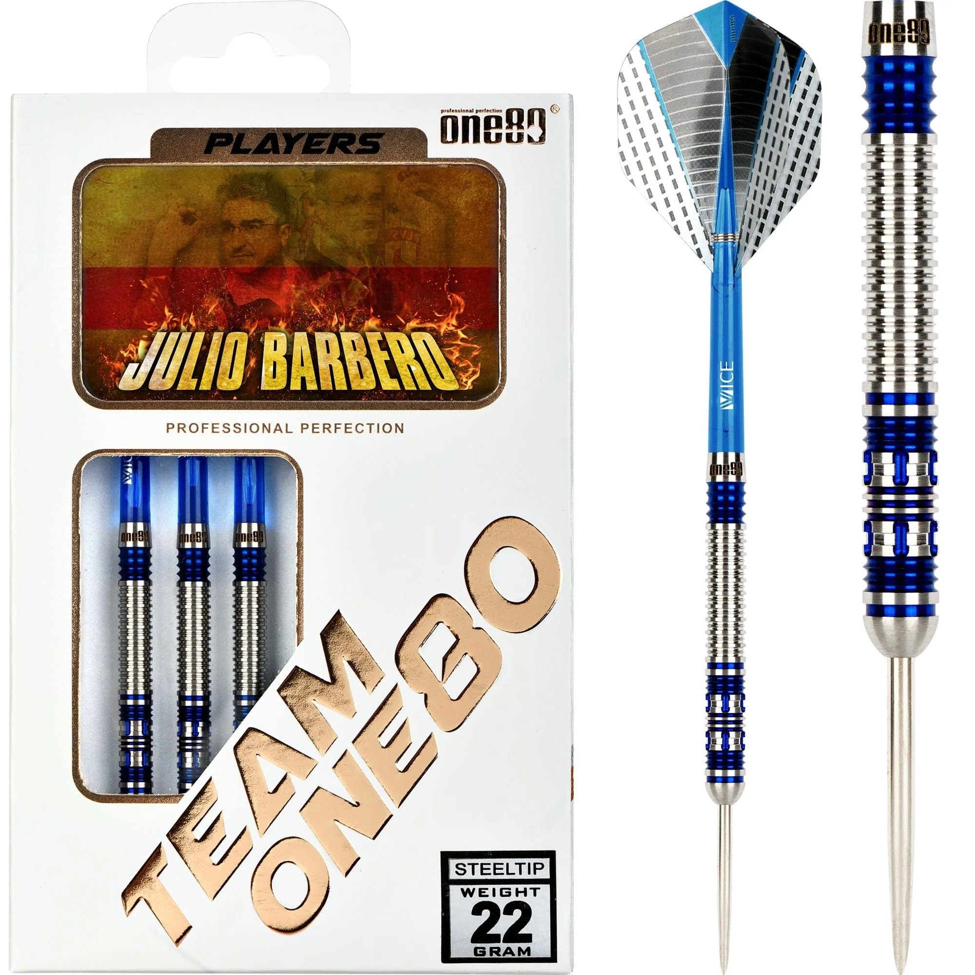 One80 Julio Barbero Darts - Steel Tip - 22g