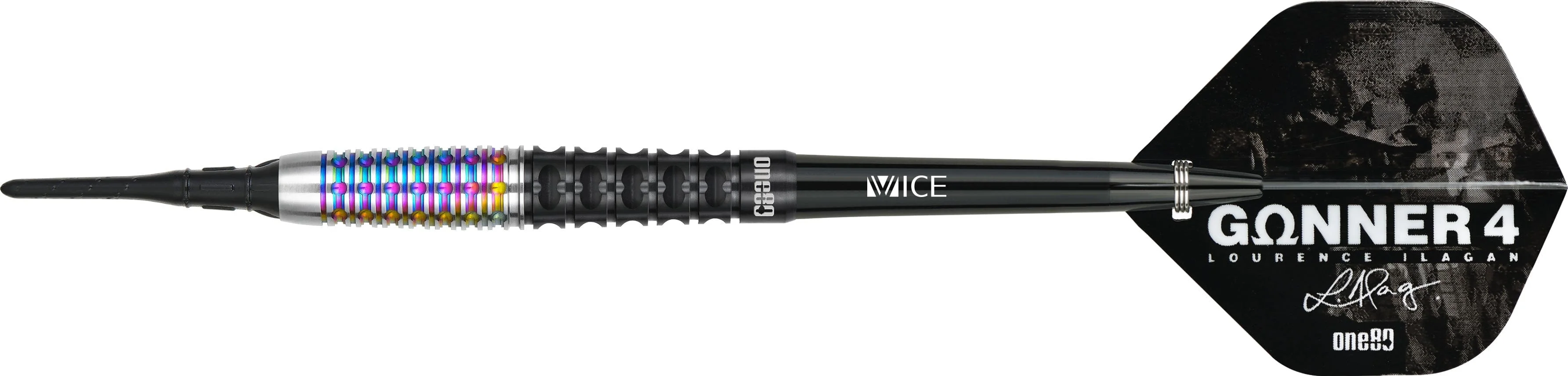 One80 Lourence Ilagan Darts - Soft Tip - 90% Tungsten - Rainbow - 22g - Image 4