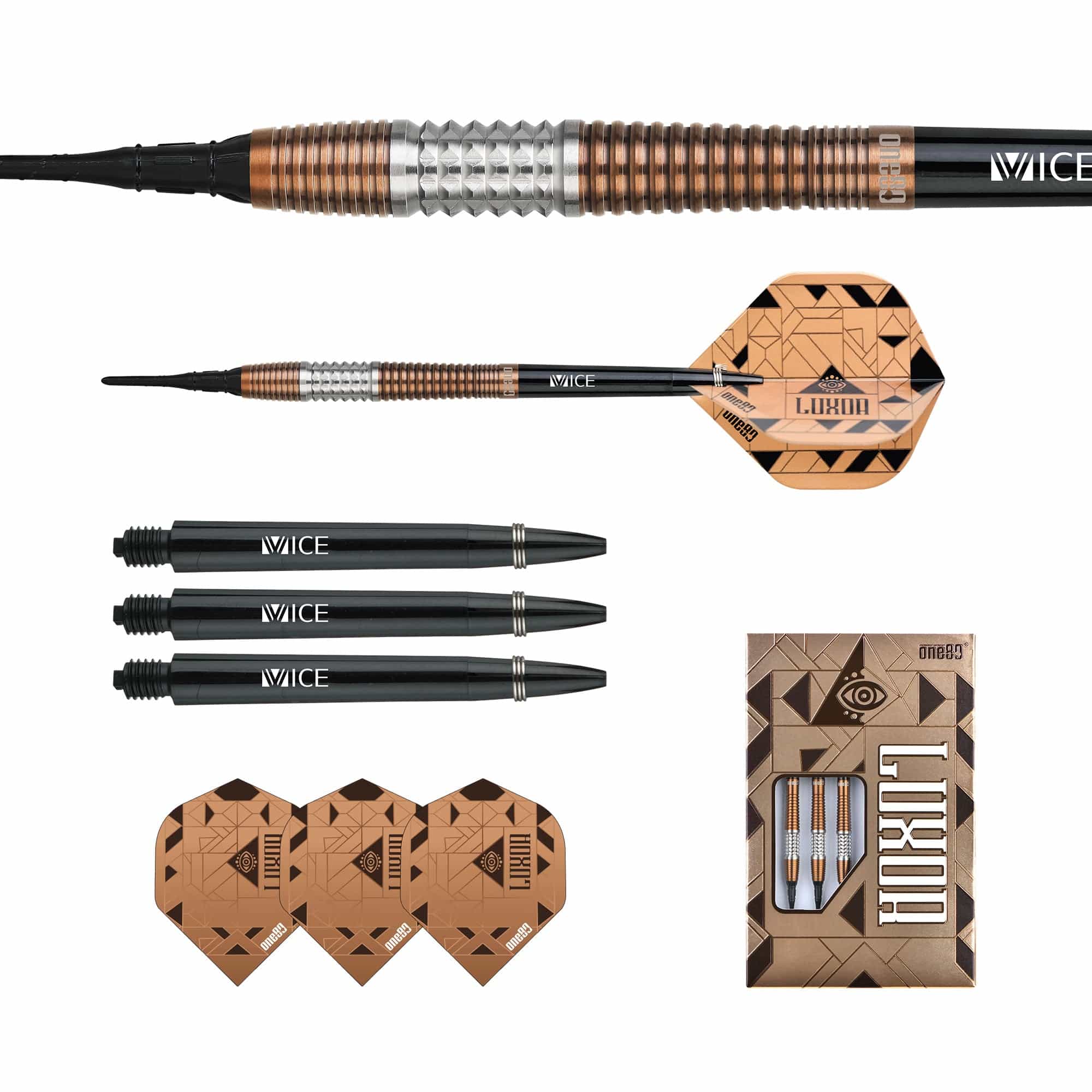 One80 Luxor Gamma Darts - Soft Tip - Bronze - Image 4
