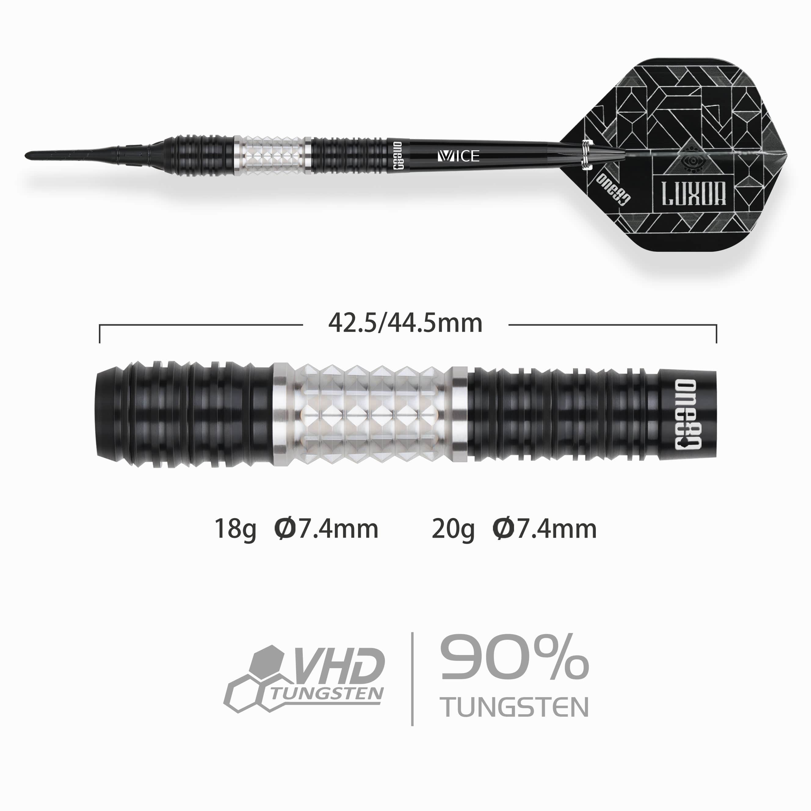 One80 Luxor II Darts - Soft Tip -90% Tungsten - Eta - Image 2