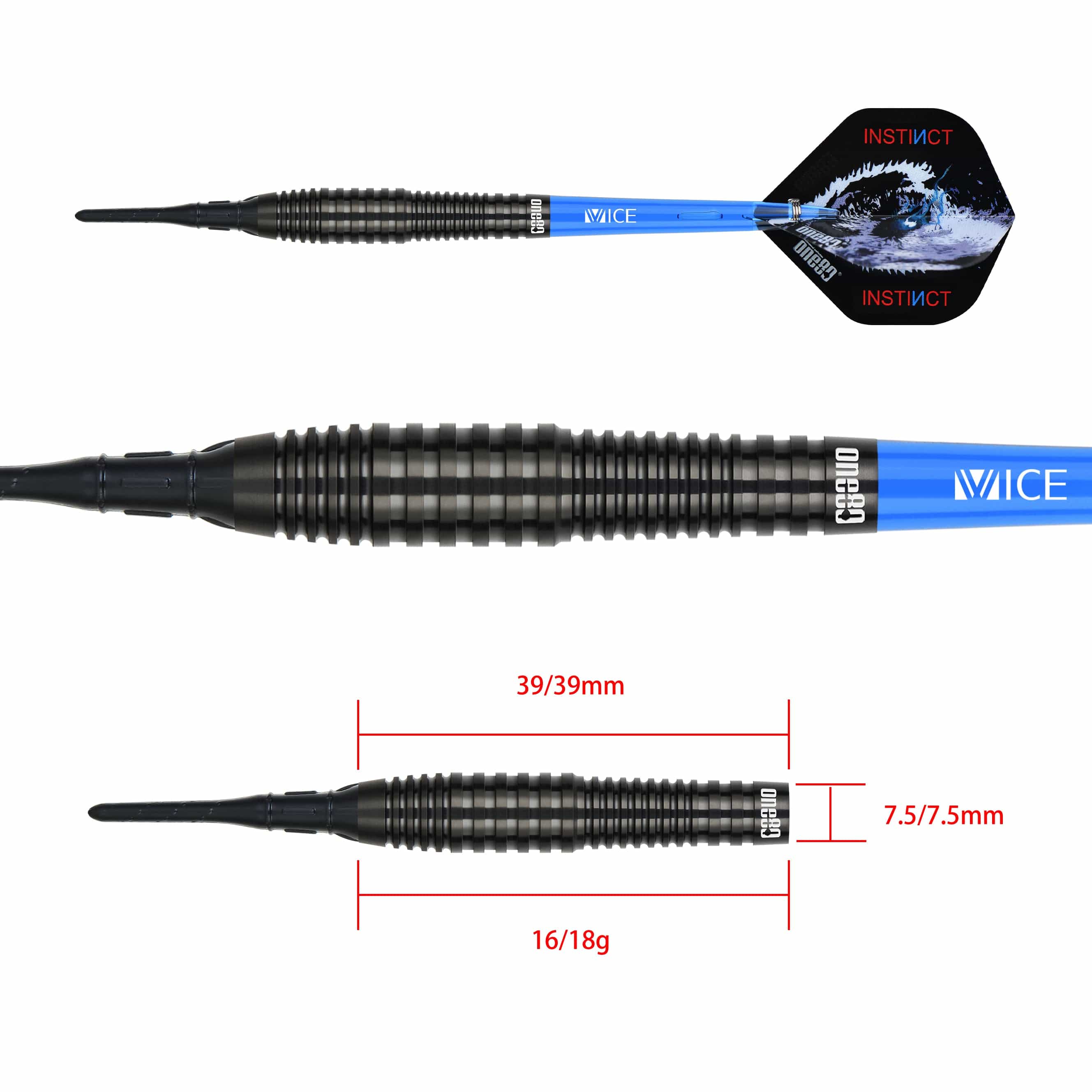 One80 Nighthunter Darts - Soft Tip - 90% Tungsten - Endurance - 18g - Image 3