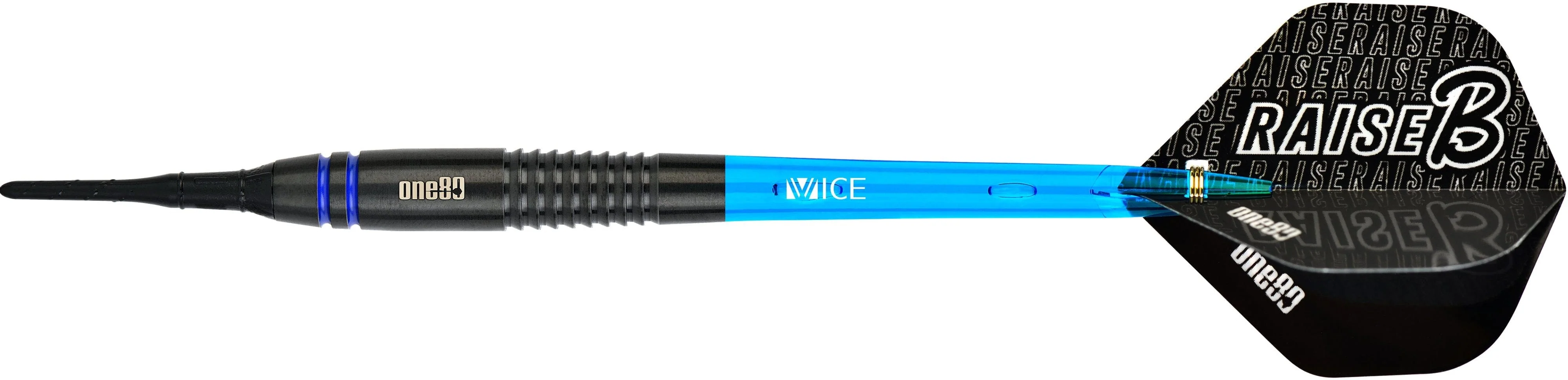 One80 Raise B Darts - Soft Tip - Black - Blue Rings - Image 4