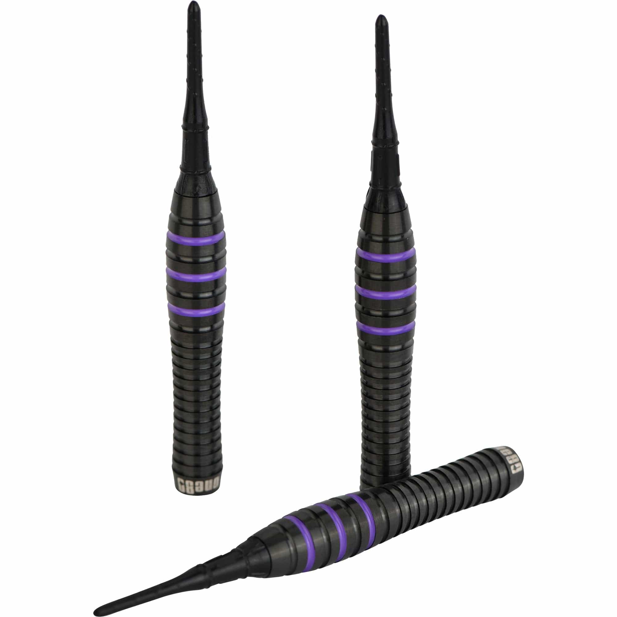 One80 Raise B Darts - Soft Tip - Black - Purple Rings - Image 3