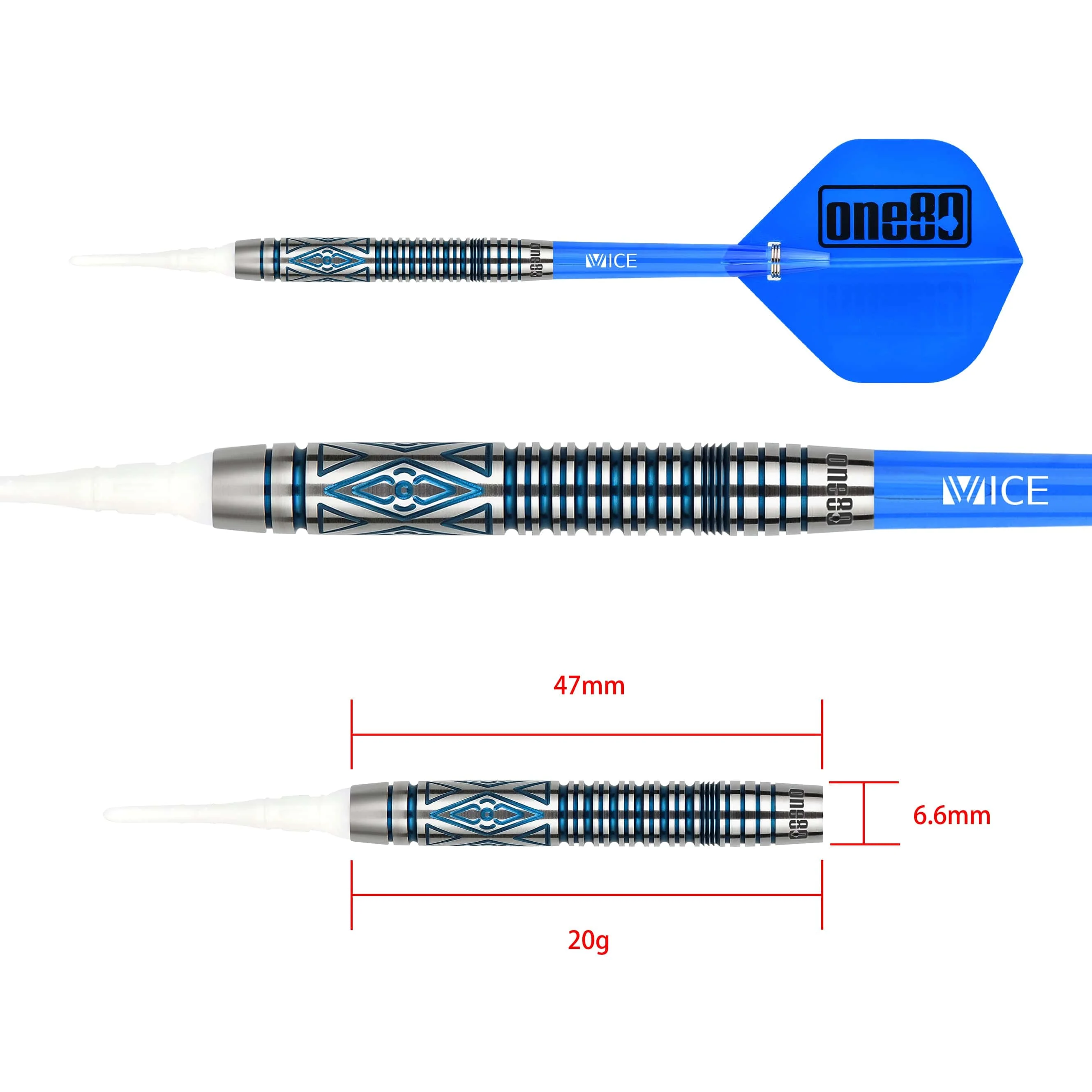 One80 RJ Escaros Darts - Soft Tip - 90% Tungsten - 20g - Image 2