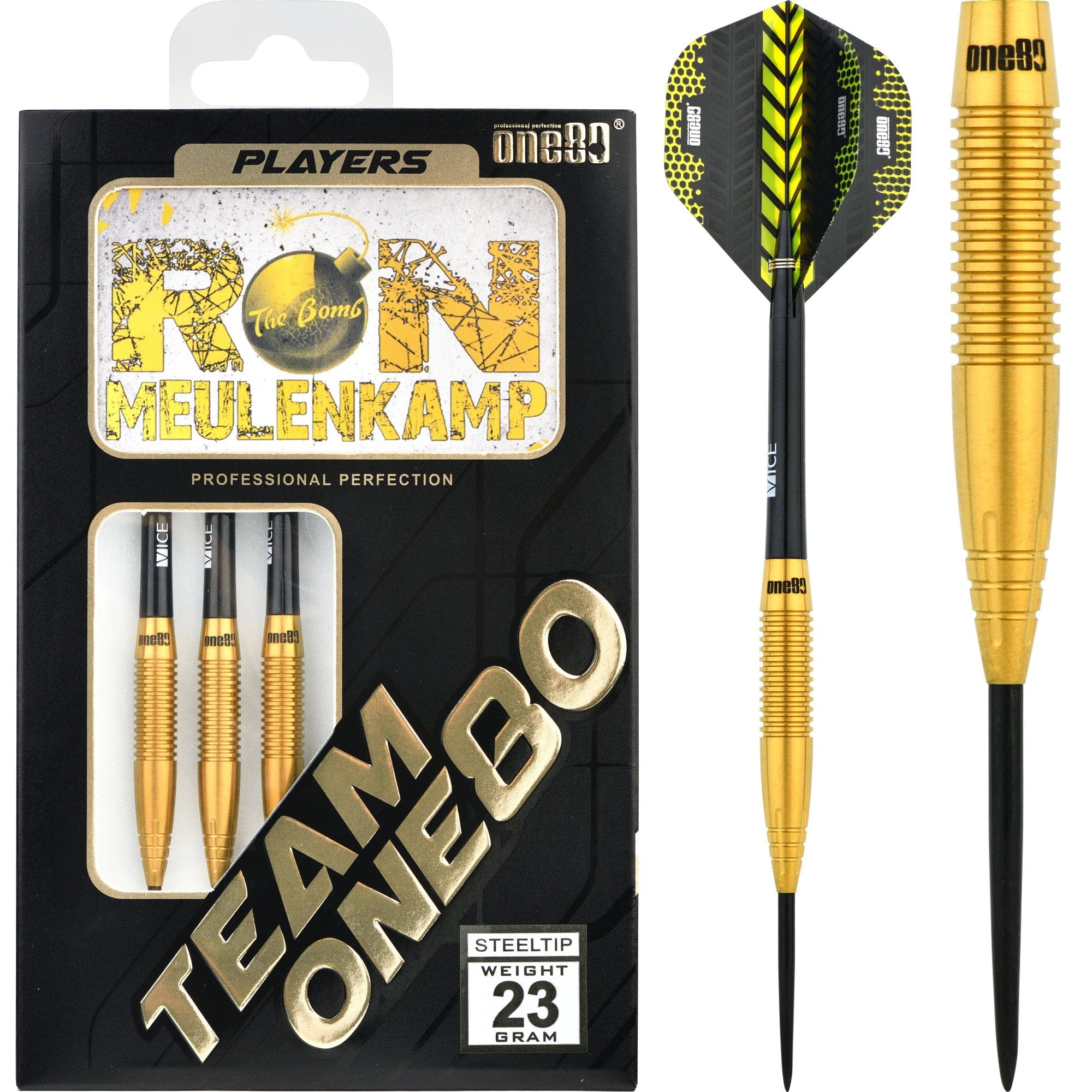 One80 Ron Meulenkamp Darts - Steel Tip - The Bomb - 23g