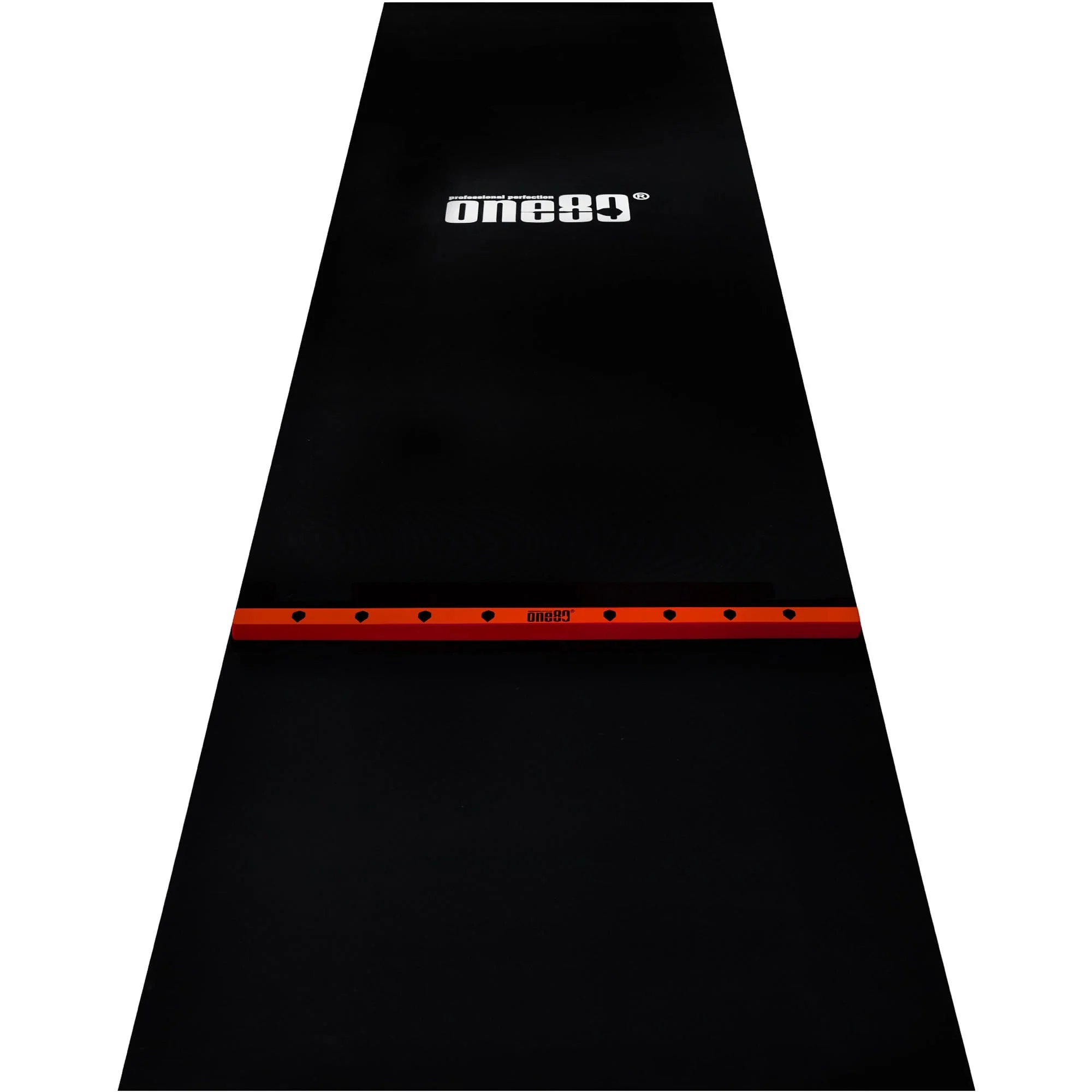 One80 Rubber Dart Mat with Oche - Floor Protection - Black - 300x90cm - Wide - Image 3