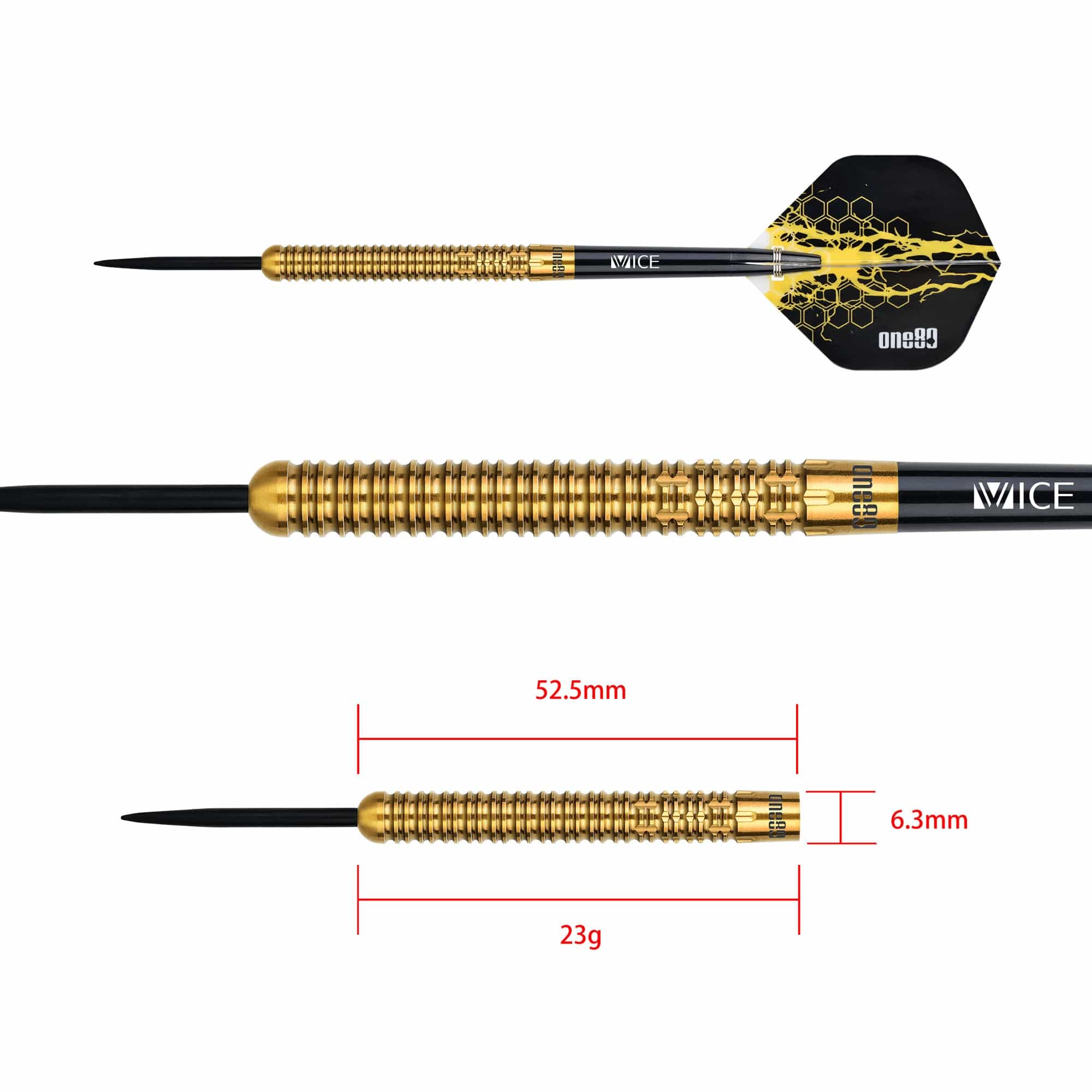 One80 Ryan Hogarth Darts - Steel Tip - Signature - Gold - 23g - Image 3