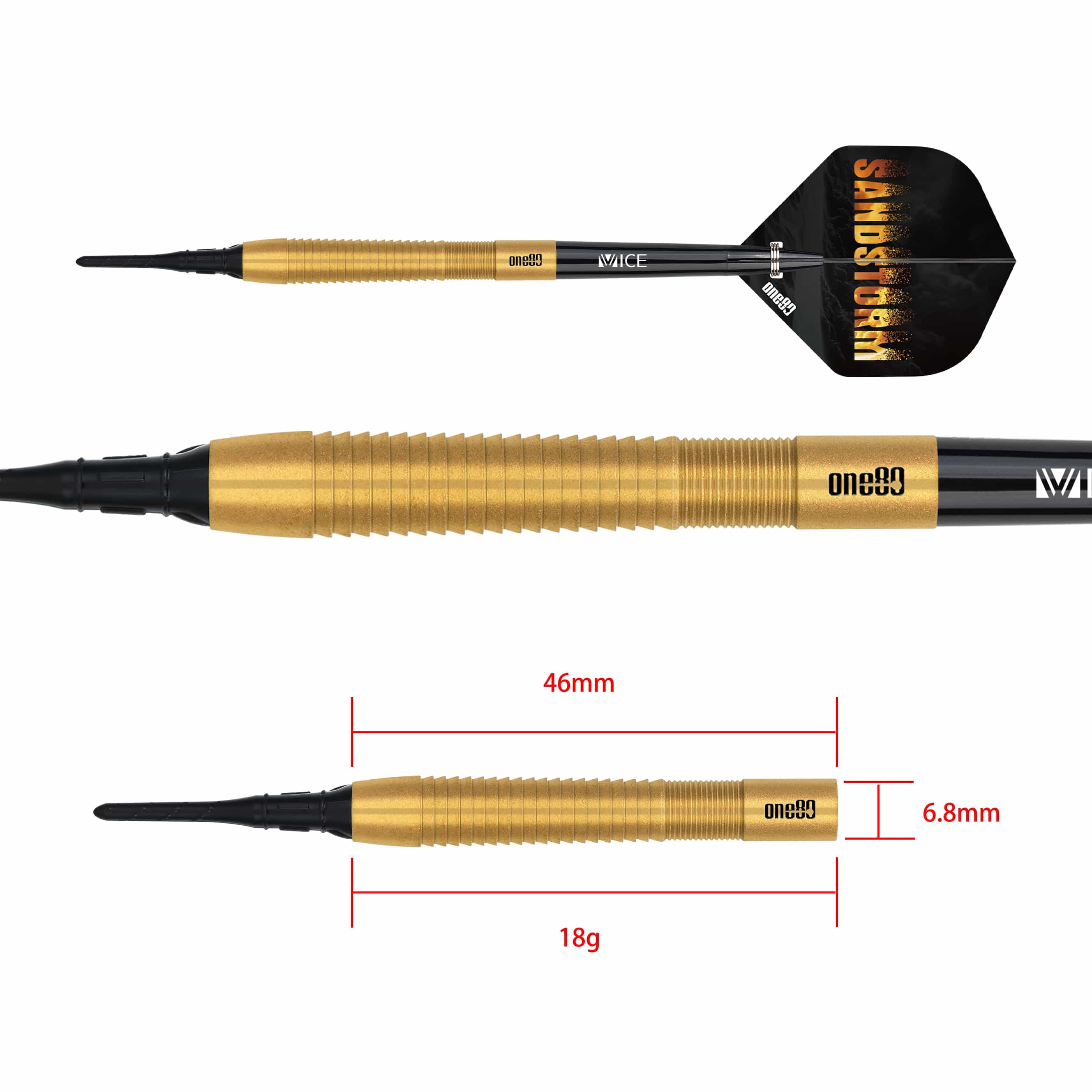 One80 Sandstorm Darts - Soft Tip - S01 - 18g - Image 3