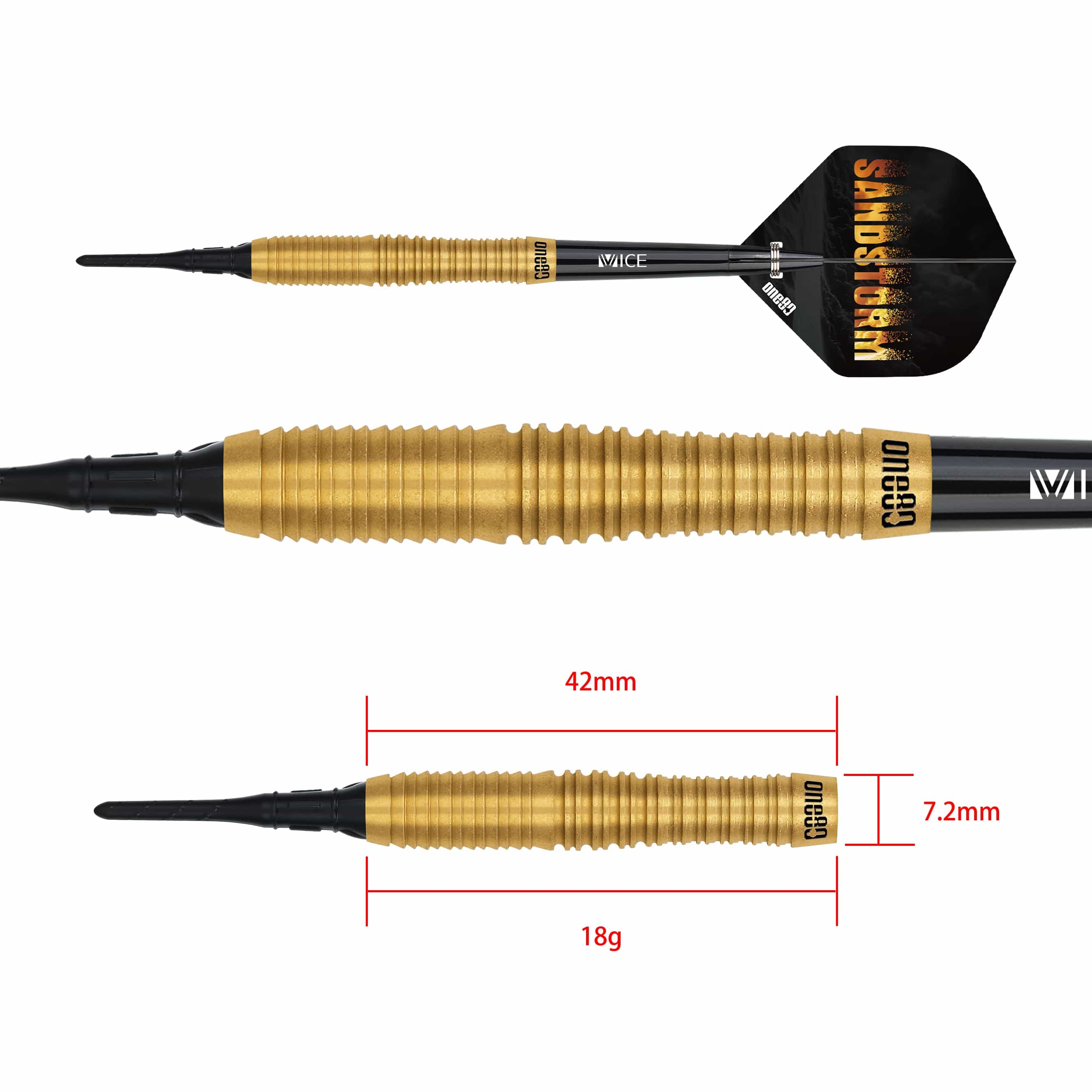 One80 Sandstorm Darts - Soft Tip - S03 - 18g - Image 3