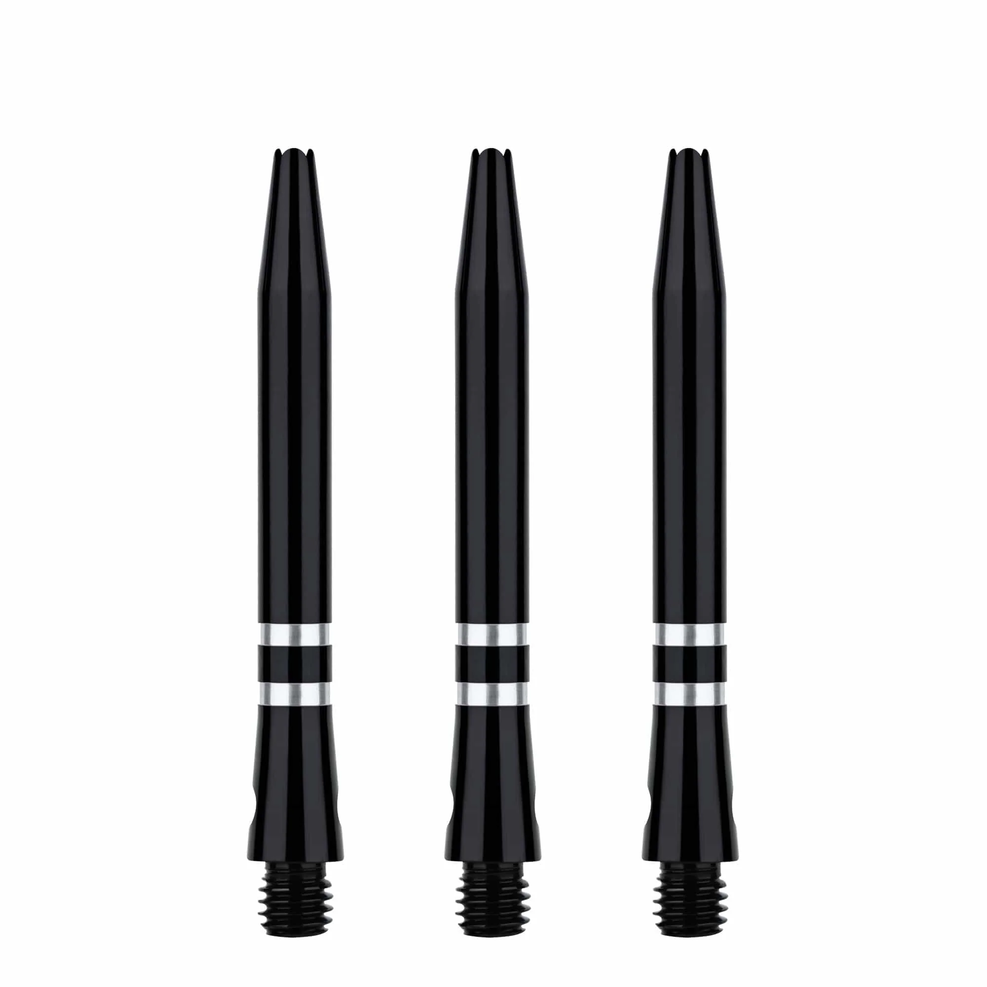One80 TC Alu Dart Shafts - Regrooved Stems - Black & Silver - Image 3