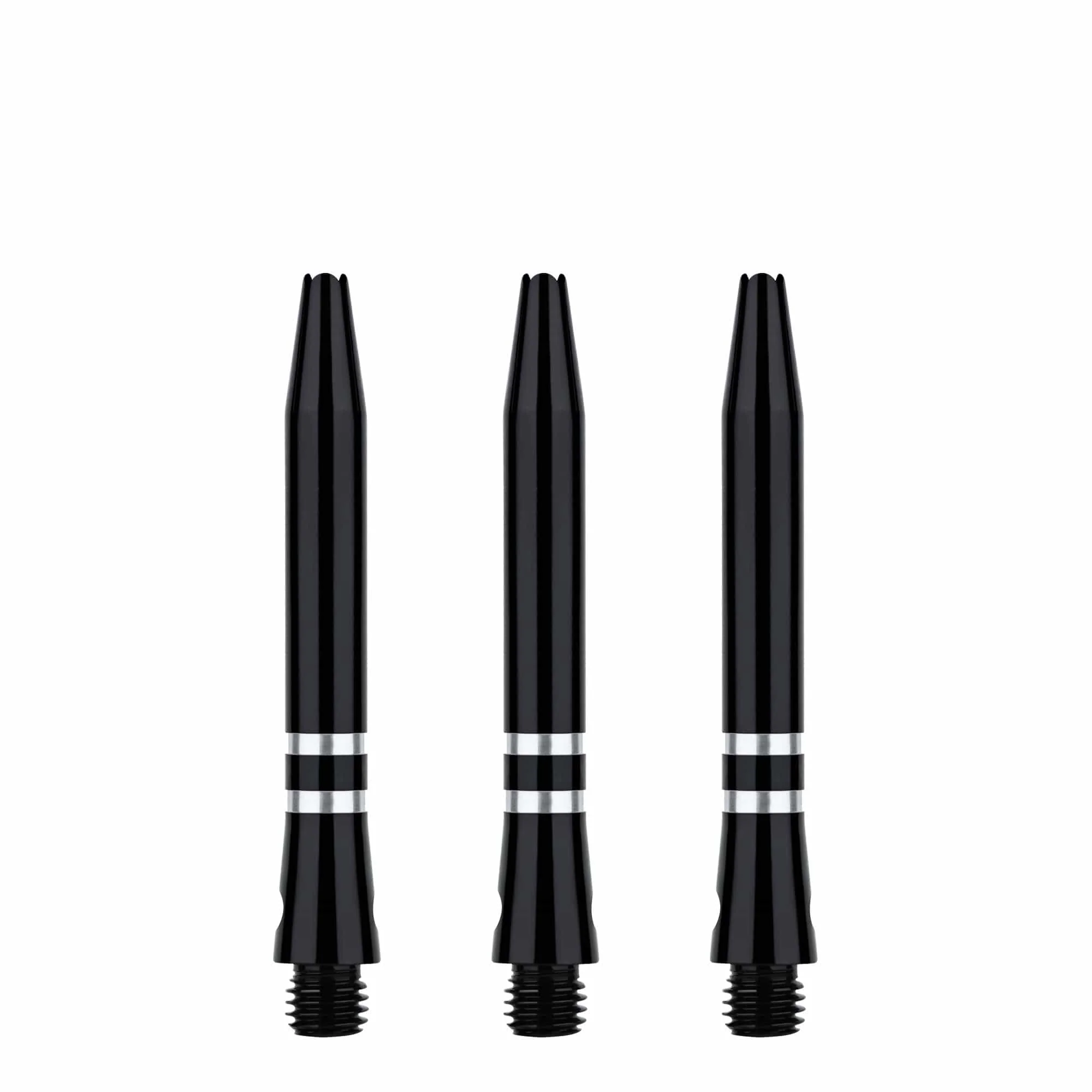 One80 TC Alu Dart Shafts - Regrooved Stems - Black & Silver - Image 4