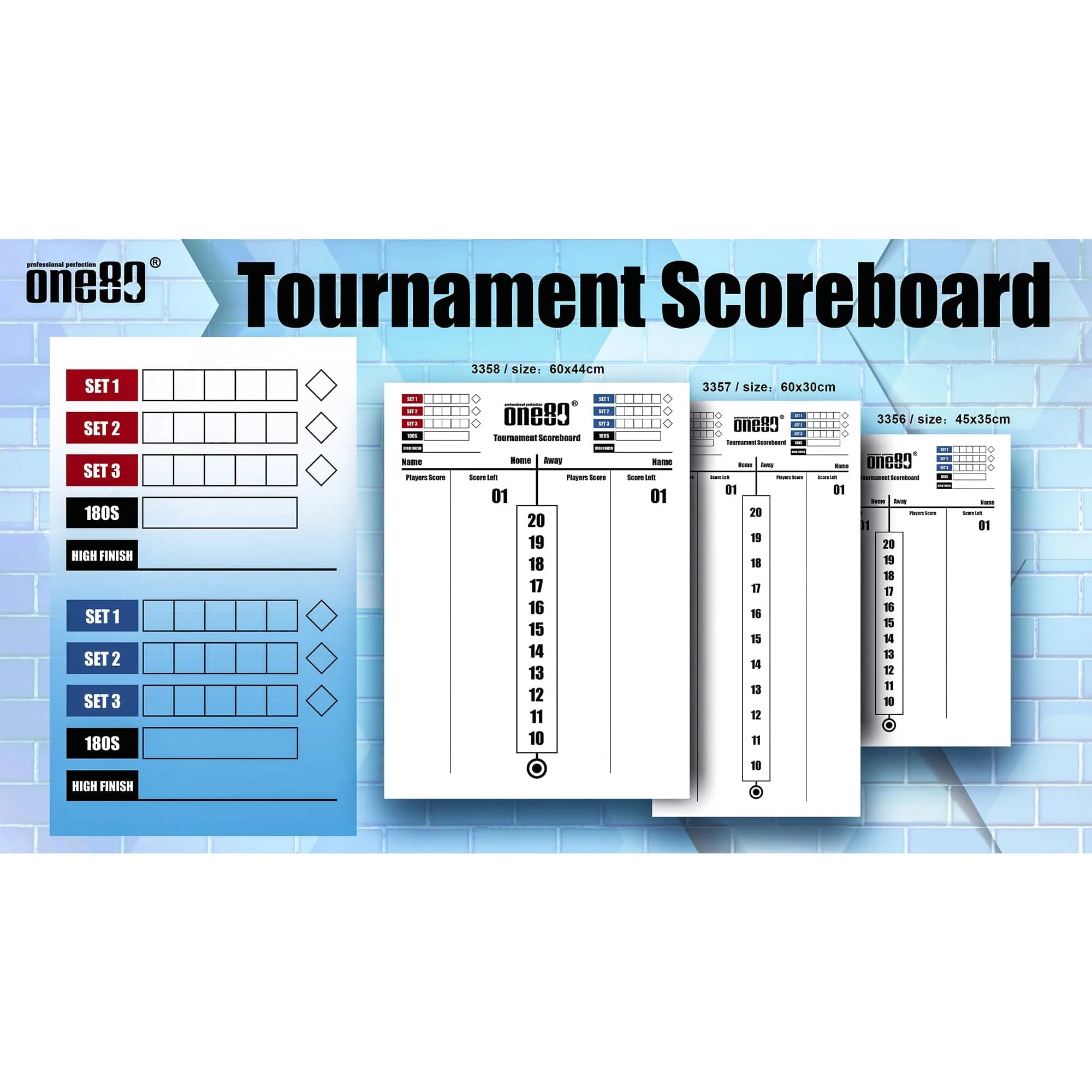 One80 Tournament Scoreboard - Marker Board - Dry Wipe - 60x30cm - Whiteboard - Image 4