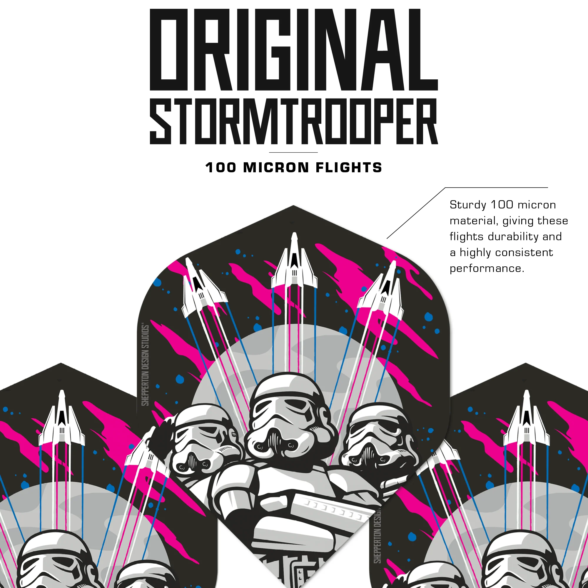 Original StormTrooper Dart Flights - Official Licensed - No2 - Std - 3 Storm Troopers & 3 Space Crafts - Image 3