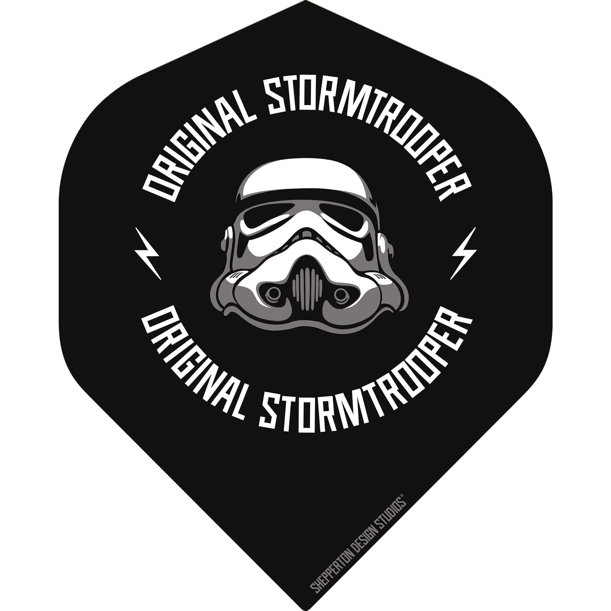 Original StormTrooper Dart Flights - Official Licensed - No2 - Std - Storm Trooper - Logo on Black