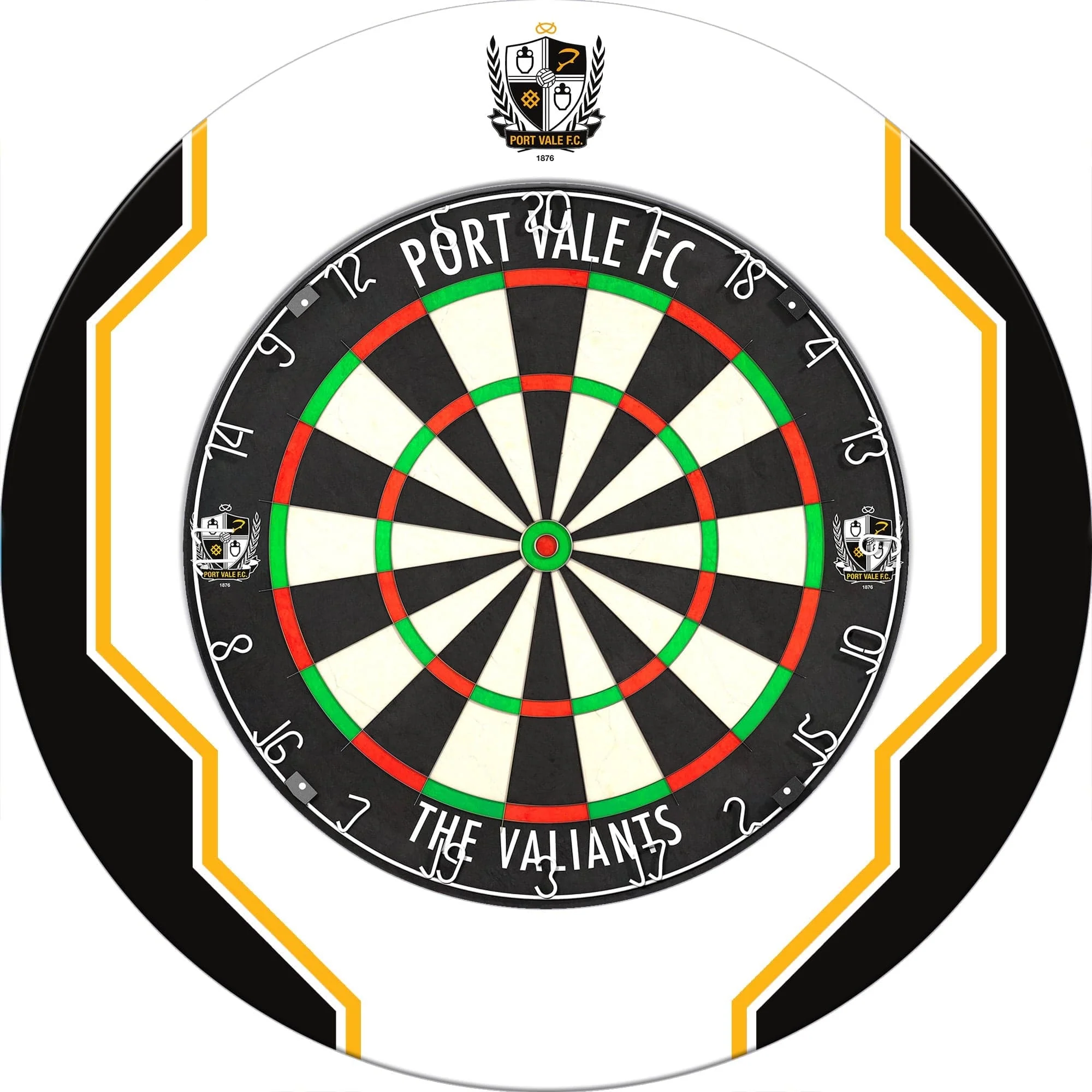 Port Vale FC - Official Licensed - The Valiants - Dartboard Surround - White - S1 - Logo with Trim - Image 3