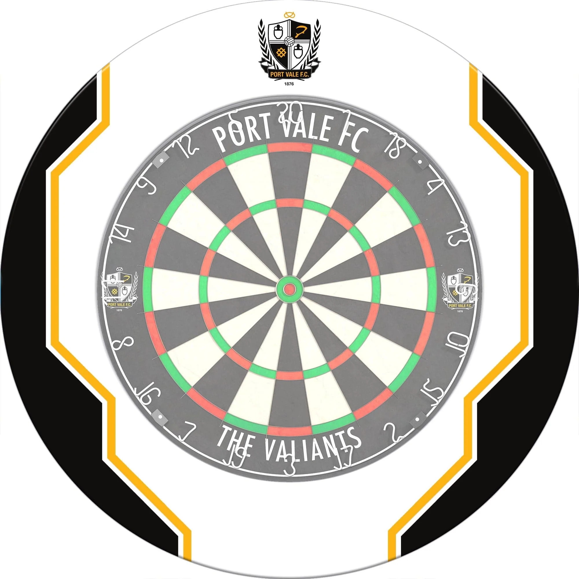 Port Vale FC - Official Licensed - The Valiants - Dartboard Surround - White - S1 - Logo with Trim - Image 4
