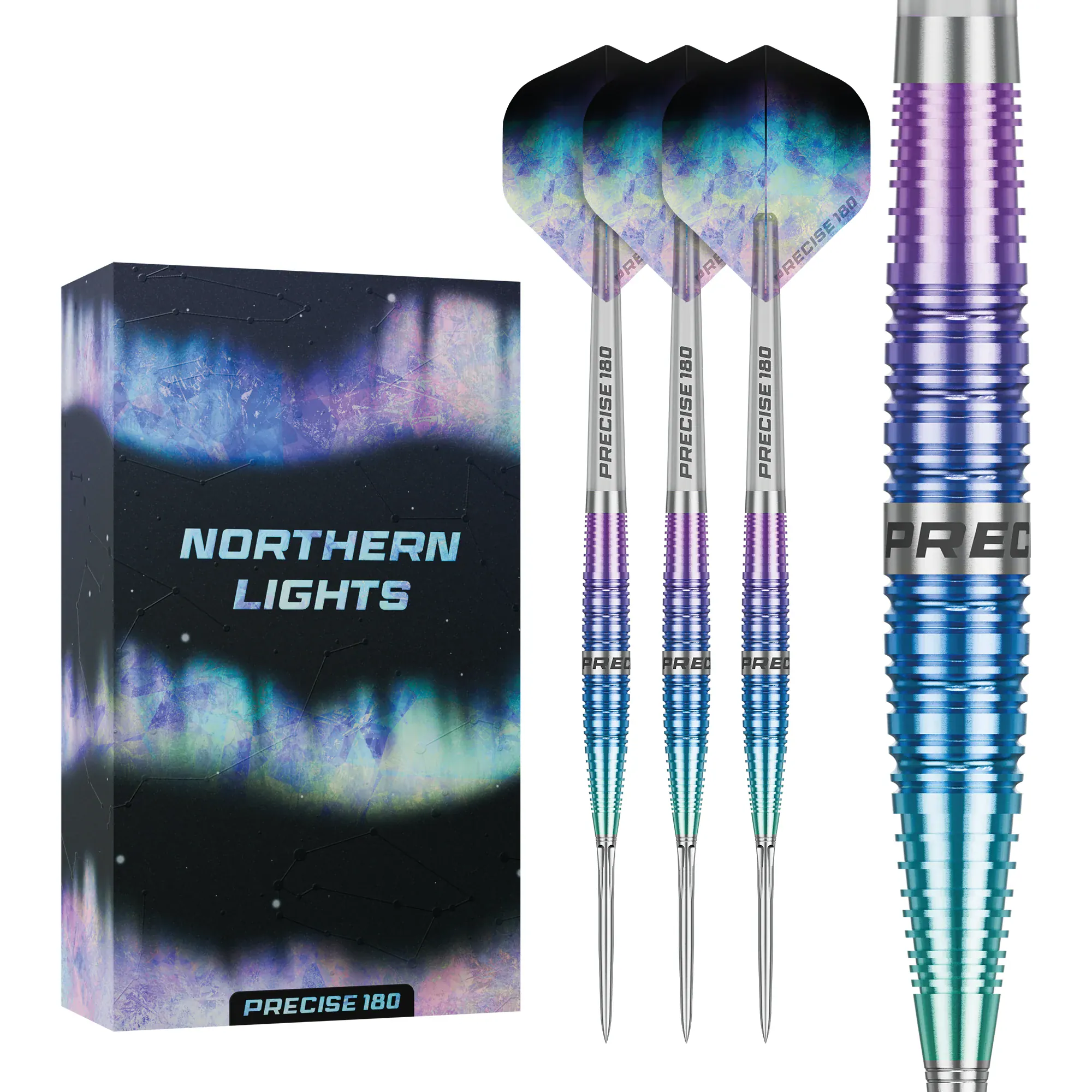 Precise 180 Northern Lights Darts - Steel Tip - 90% Tungsten