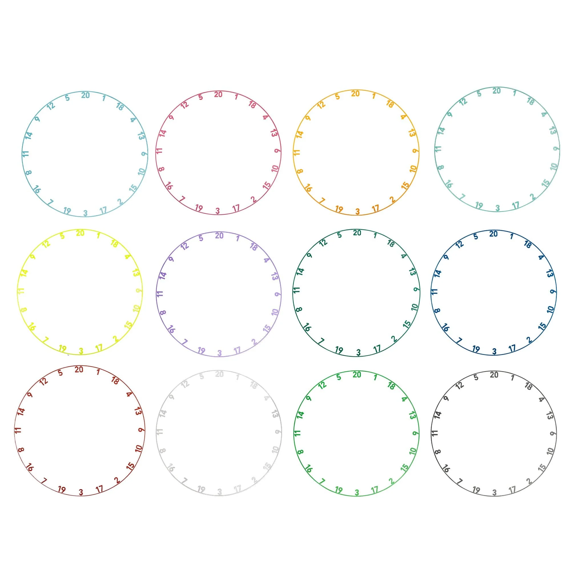 Precise 180 Number Ring - One-Piece - Colours