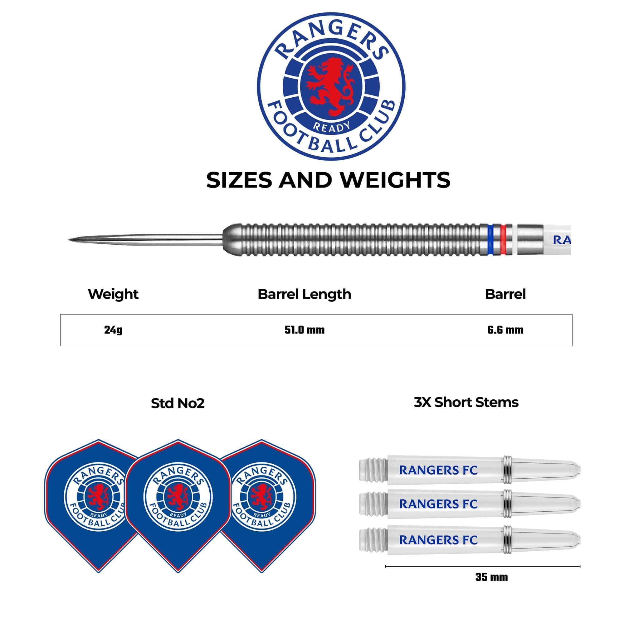 Rangers FC Darts - Steel Tip Tungsten - Official Licensed - RFC - 24g - Image 4