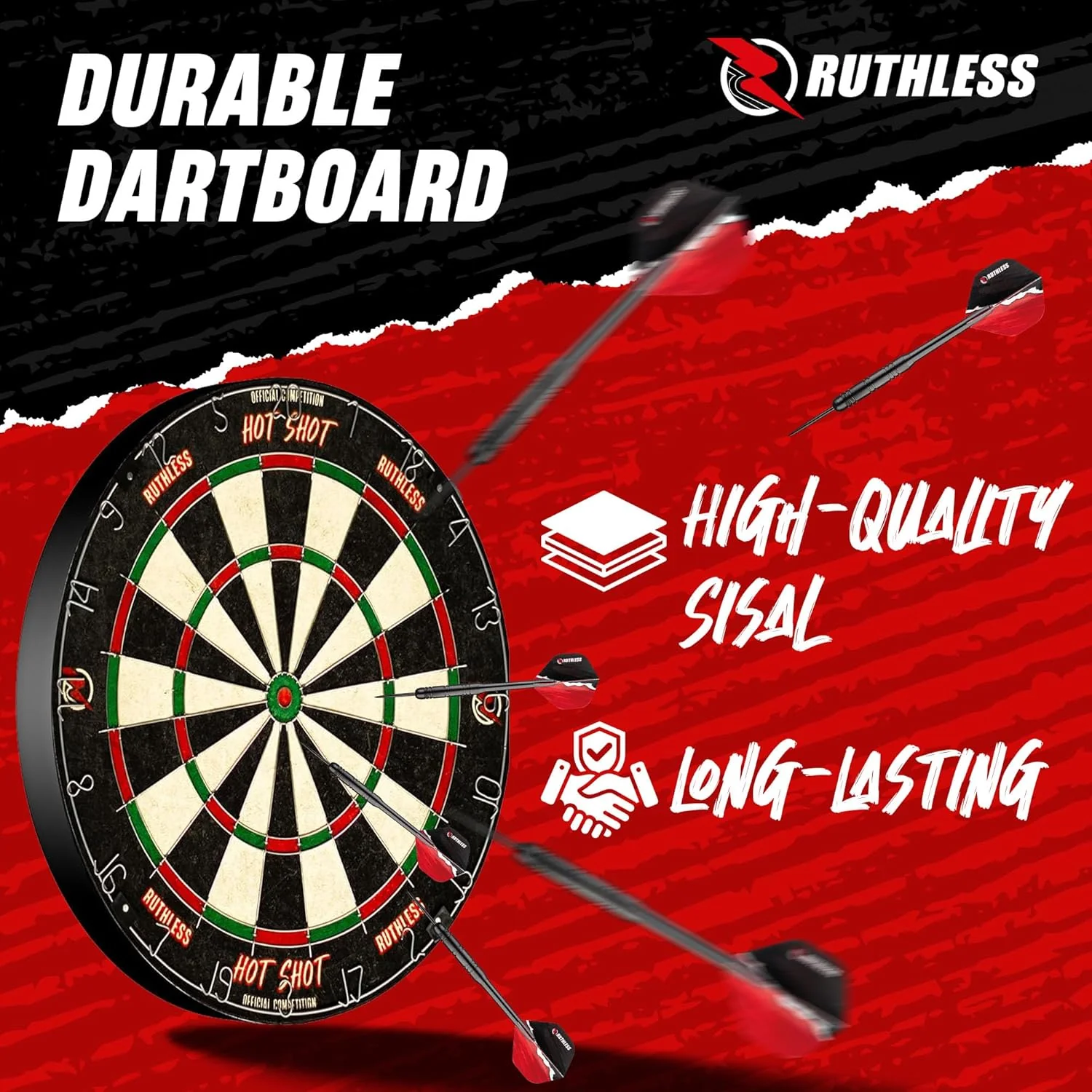 Ruthless Animal Home Darts Centre - Hotshot Dartboard in Cabinet - Cobra - Image 8
