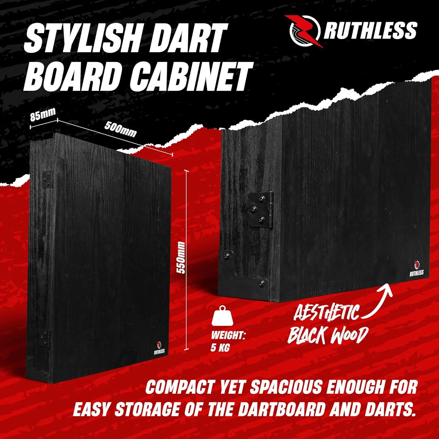 Ruthless Animal Home Darts Centre - Hotshot Dartboard in Cabinet - Gorilla - Image 7