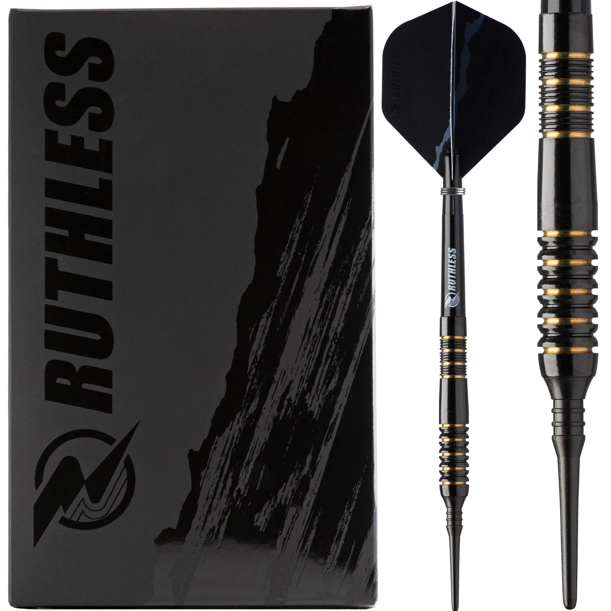 *Ruthless Black Wolf Darts - Soft Tip Tungsten - BW 16.0g - Gold Ring - 18g