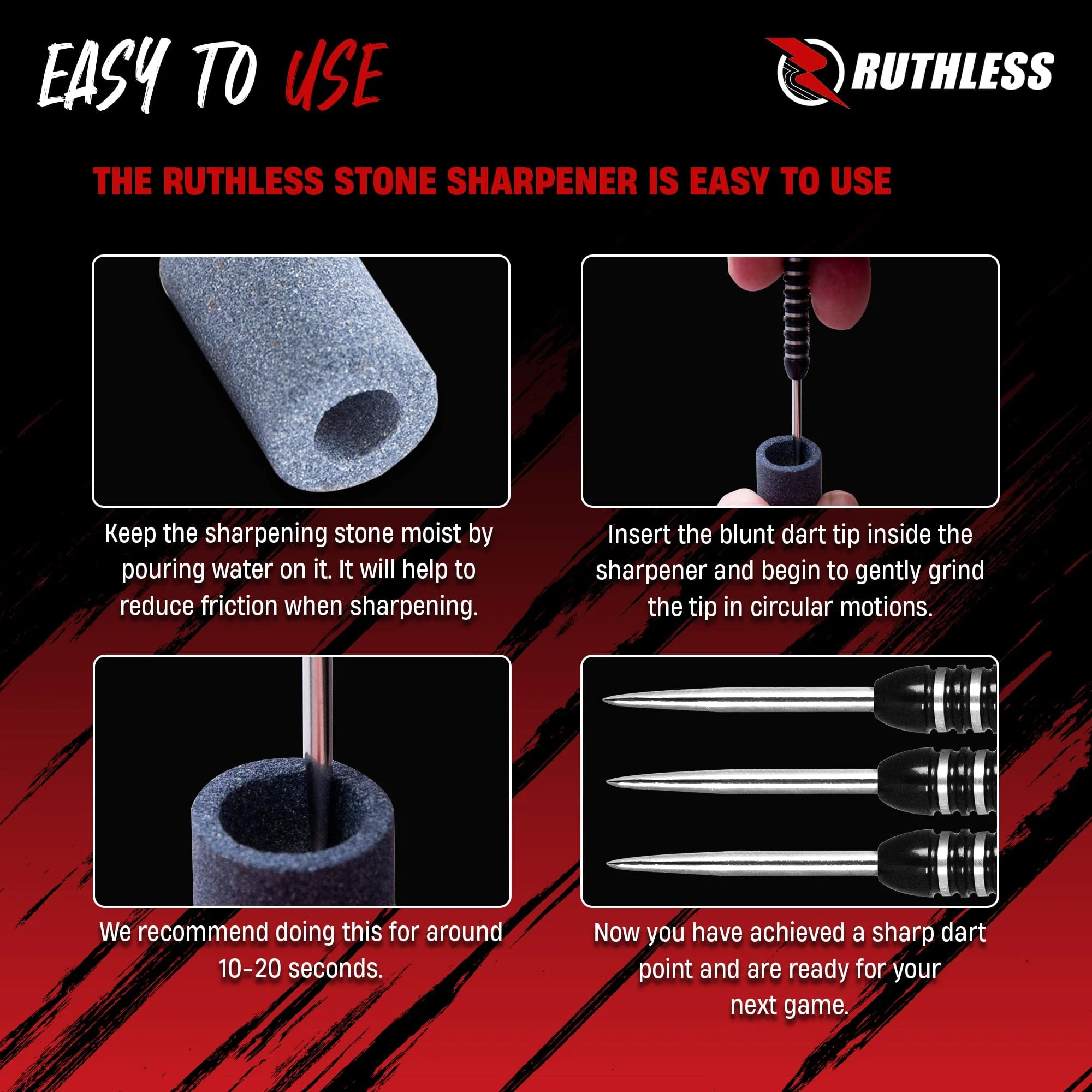 Ruthless Dart Sharpener - Mini Round Stone - Value Pack - 3 Pieces - Image 5