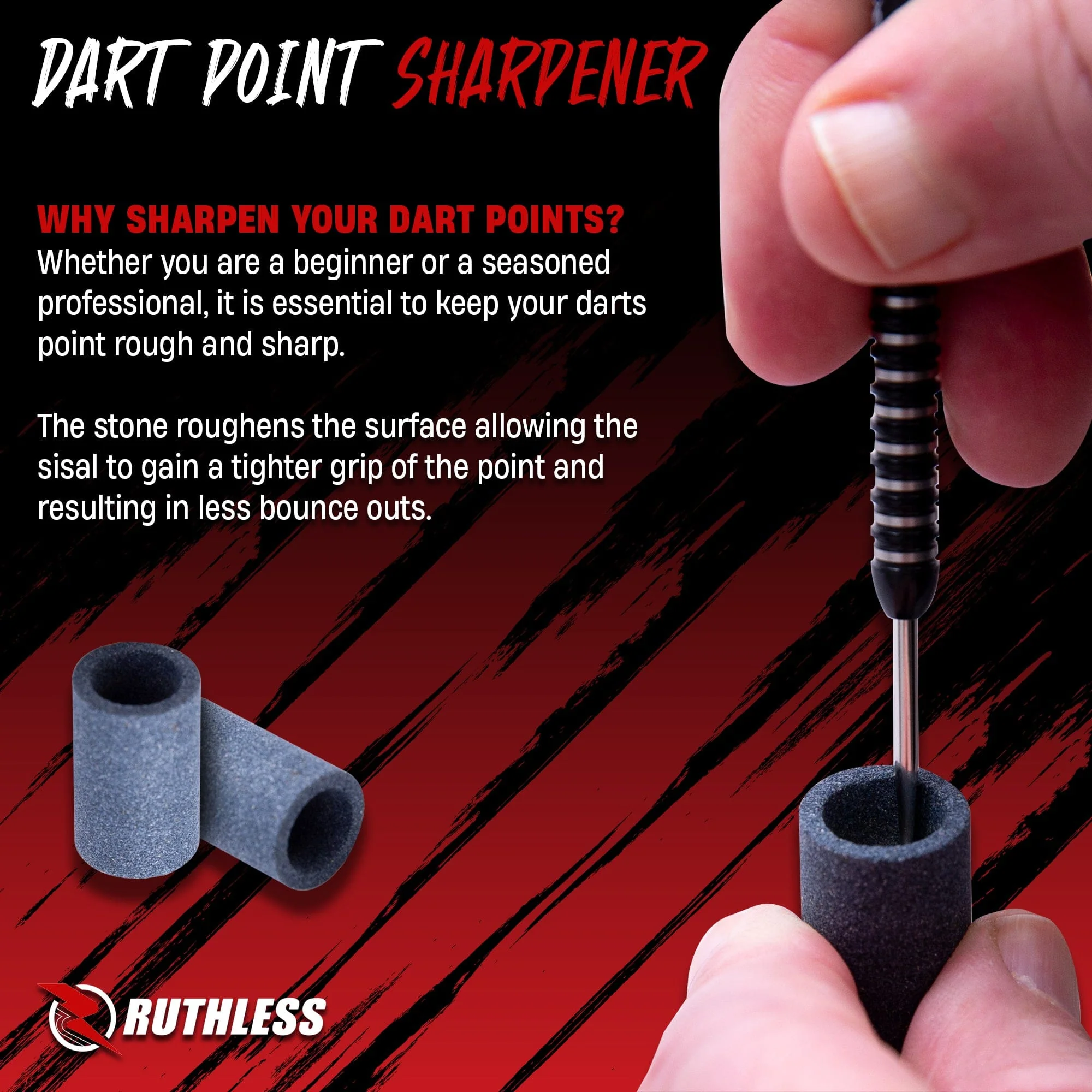 Ruthless Dart Sharpener - Round Stone - Value Pack - 2 Pieces - Image 2