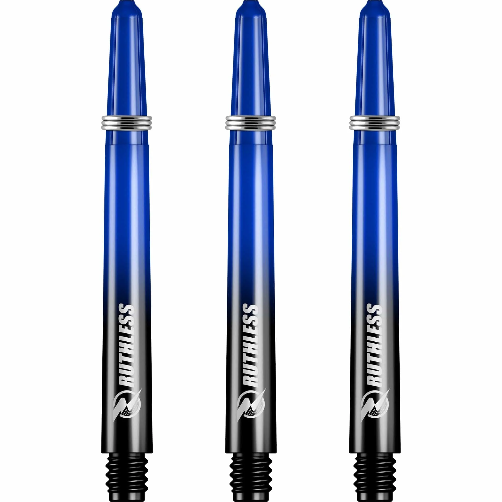 Ruthless Deflectagrip Dart Shafts - Two Tone - Polycarbonate Stems with Springs - Blue - Image 2