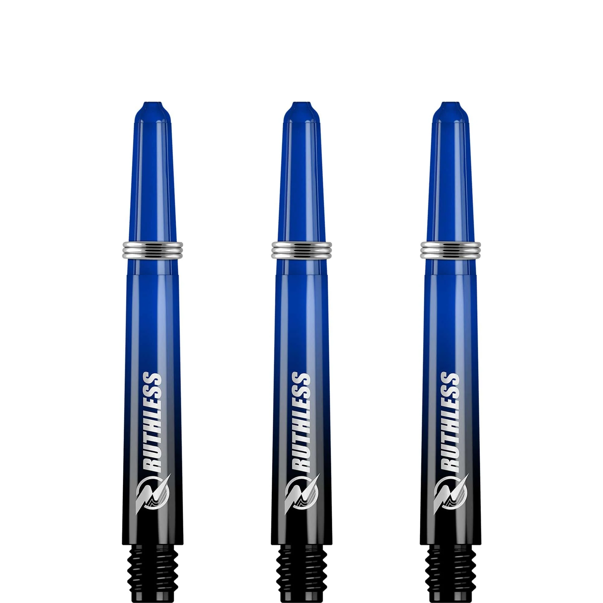 Ruthless Deflectagrip Dart Shafts - Two Tone - Polycarbonate Stems with Springs - Blue - Image 3