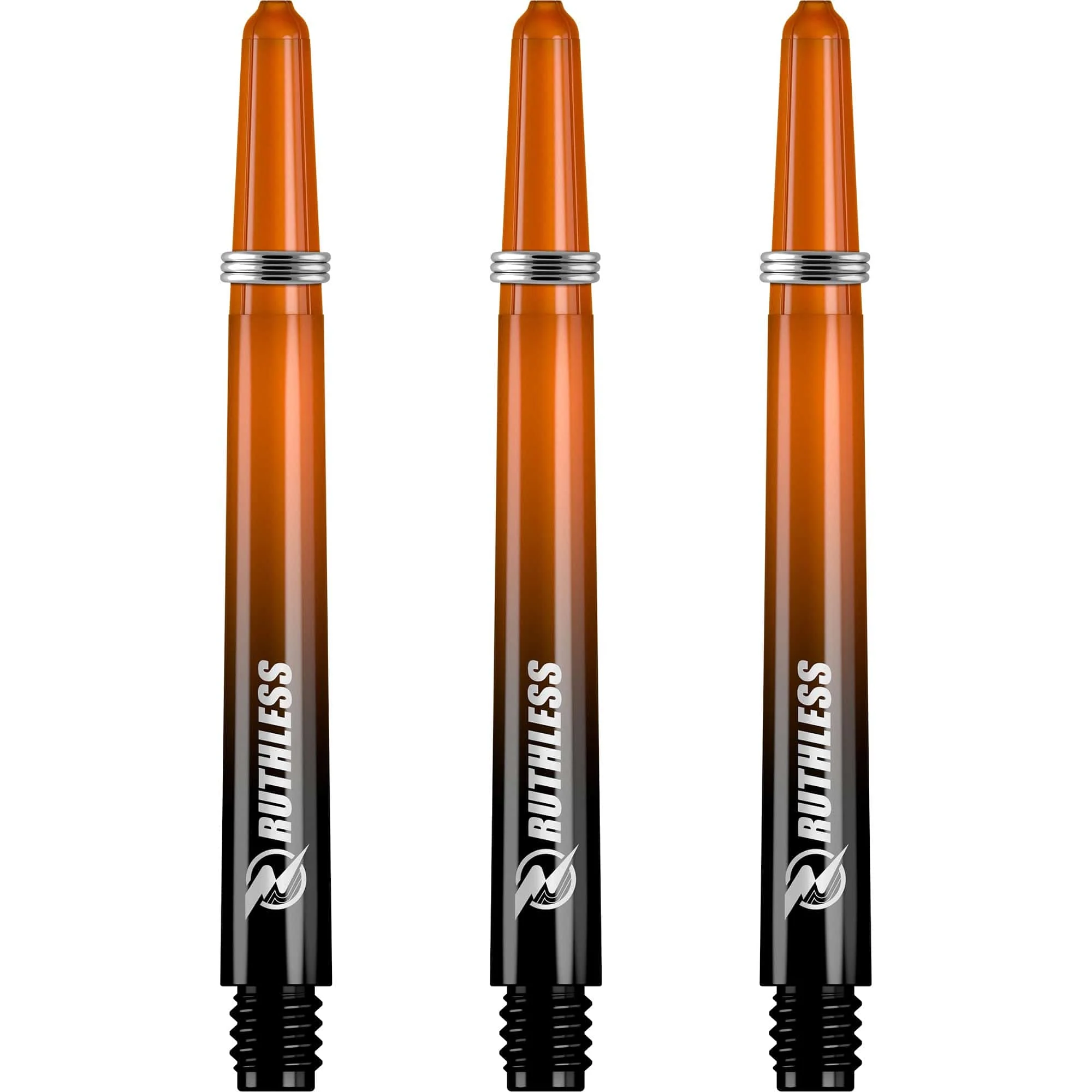 *Ruthless Deflectagrip Dart Shafts - Two Tone - Polycarbonate Stems with Springs - Orange - Image 2