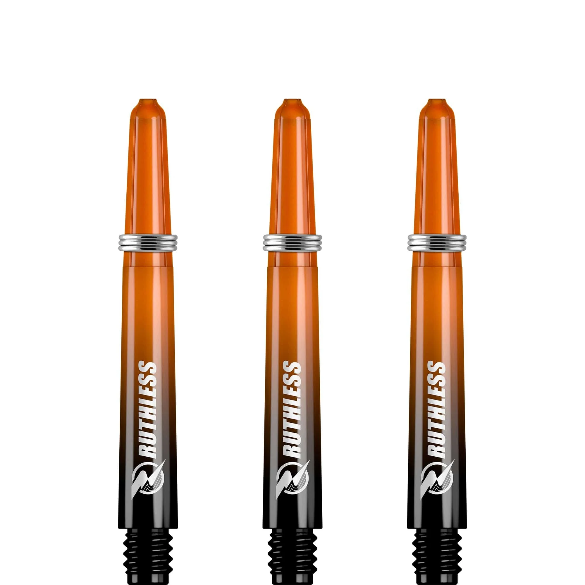 *Ruthless Deflectagrip Dart Shafts - Two Tone - Polycarbonate Stems with Springs - Orange - Image 3