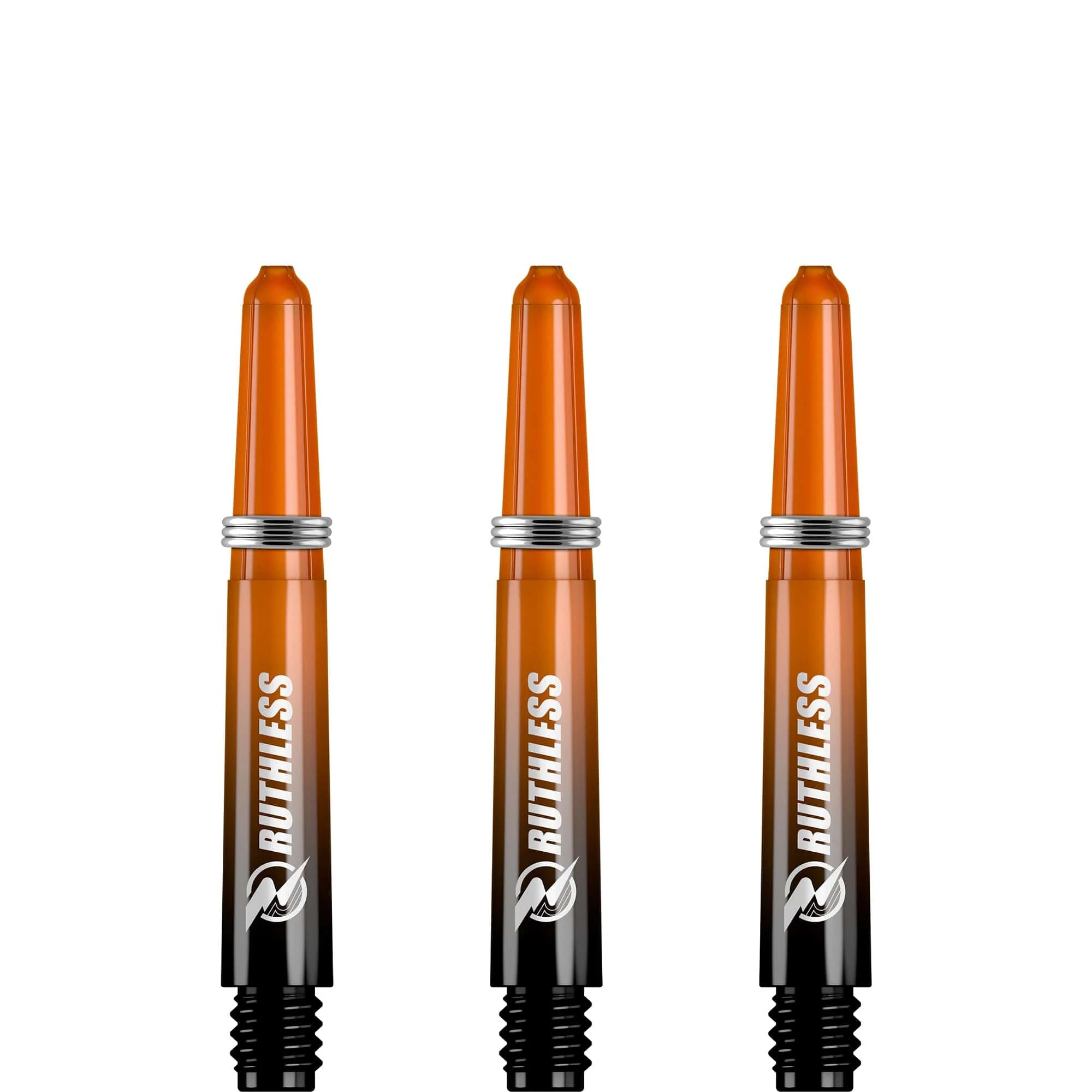 *Ruthless Deflectagrip Dart Shafts - Two Tone - Polycarbonate Stems with Springs - Orange - Image 4