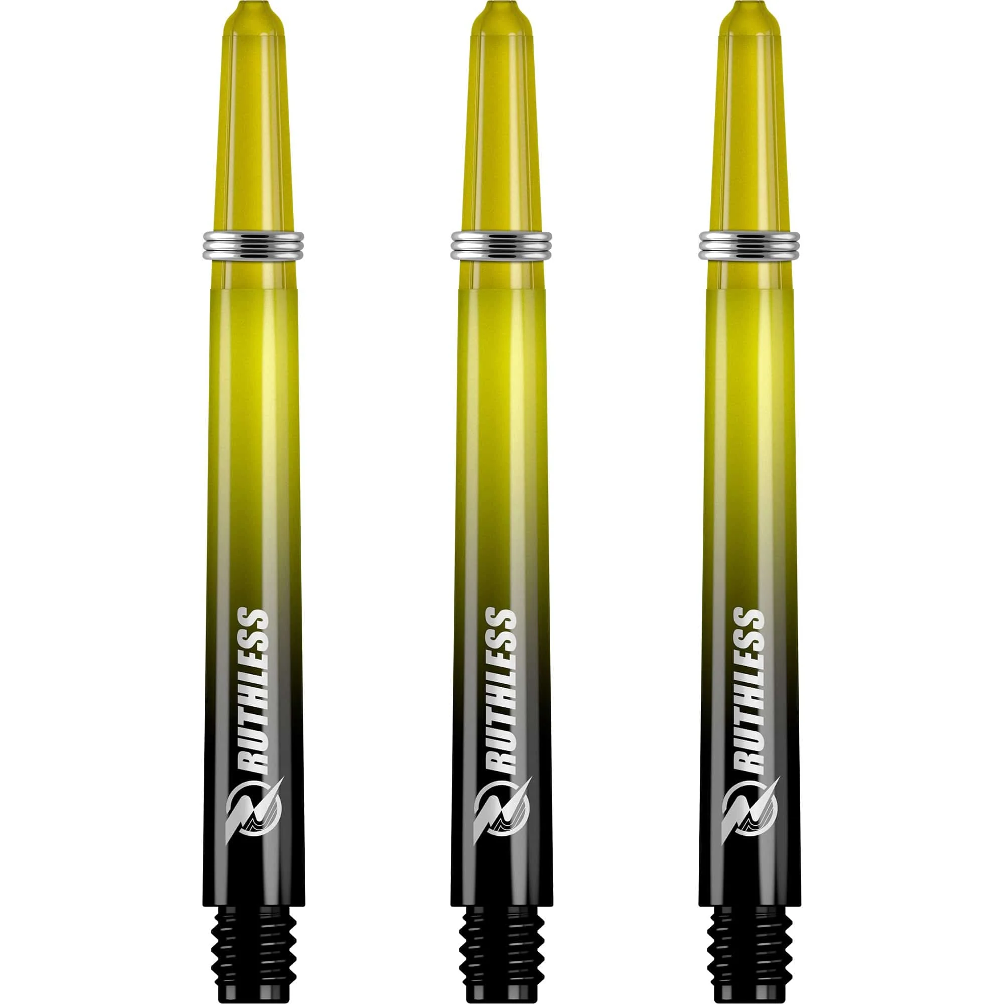 Ruthless Deflectagrip Dart Shafts - Two Tone - Polycarbonate Stems with Springs - Yellow - Image 2