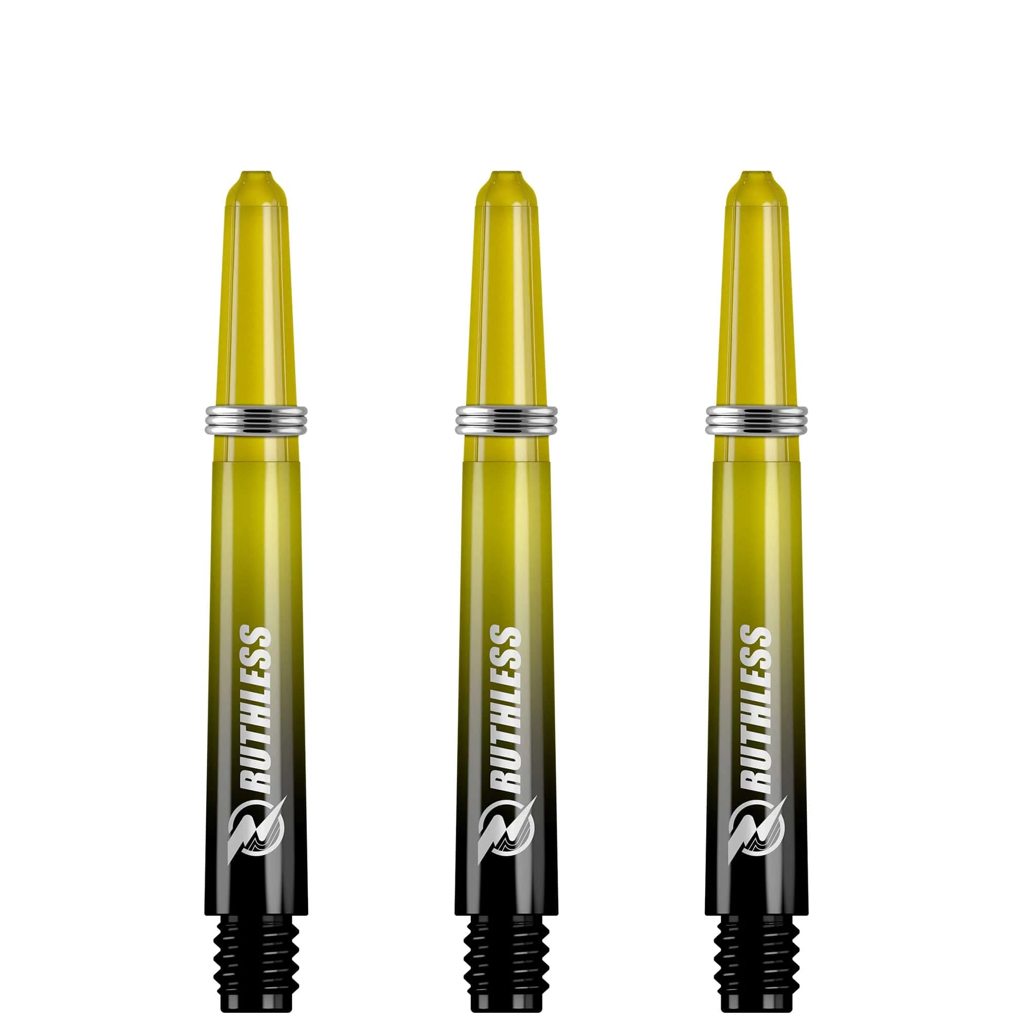Ruthless Deflectagrip Dart Shafts - Two Tone - Polycarbonate Stems with Springs - Yellow - Image 3